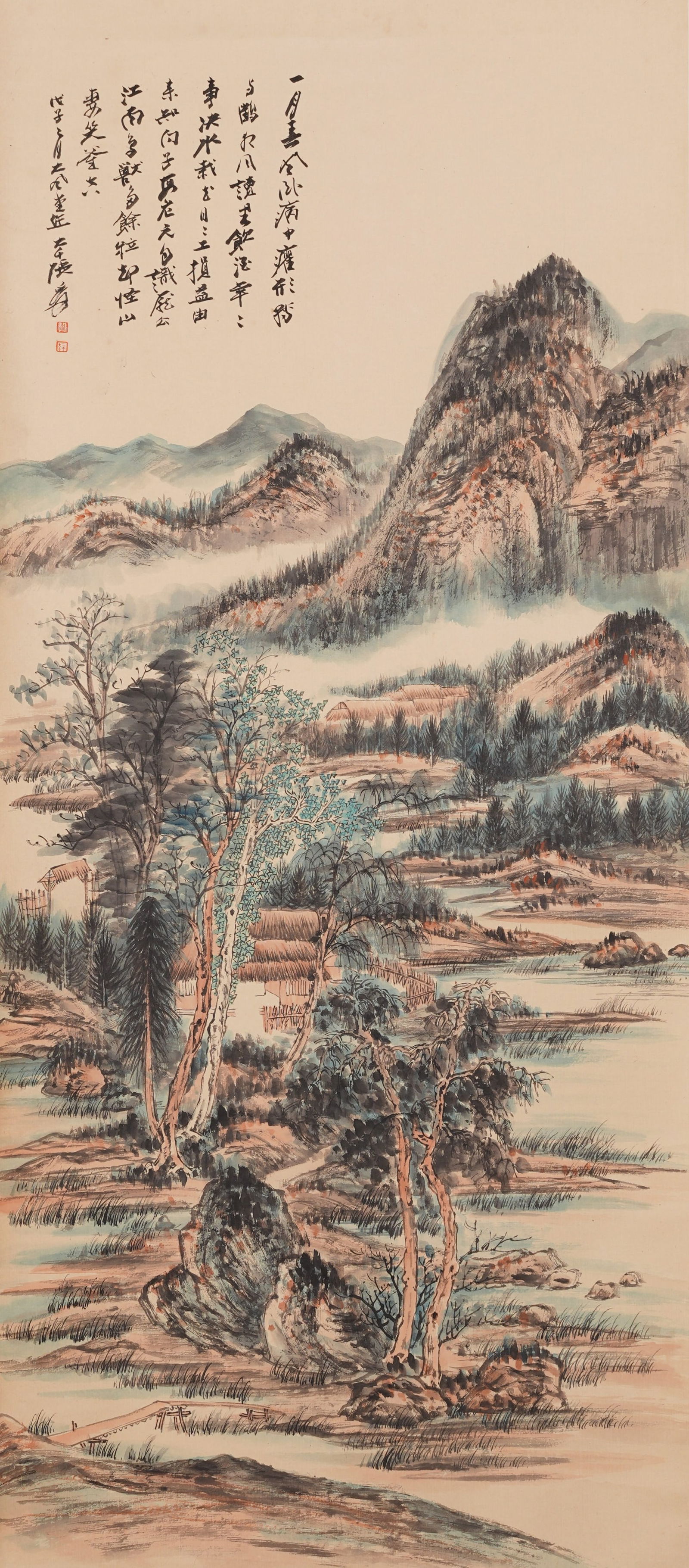 A LANDSCAPE PAINTING ON PAPER BY ZHANG DAQIAN.張大千 (1 of 9)