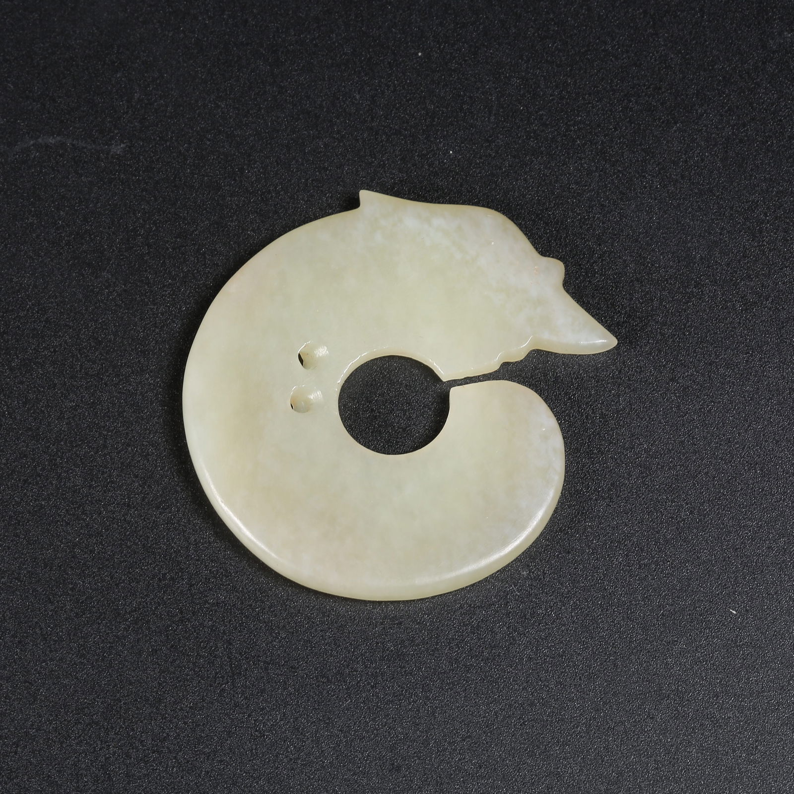 A HETIAN JADE DRAGON-SHAPED PENDANT (1 of 8)