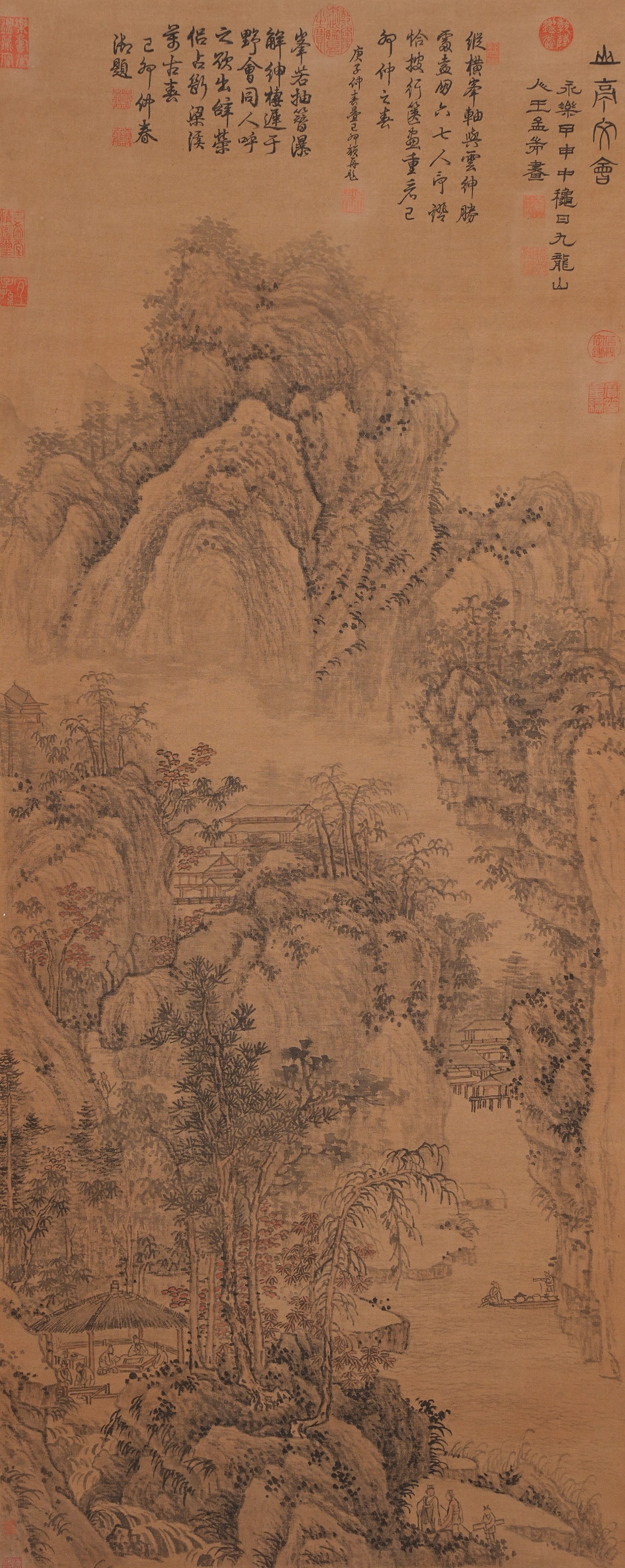 A LANDSCAPE PAINTING ON SILK BY WANG HUI.王翚 (1 of 13)