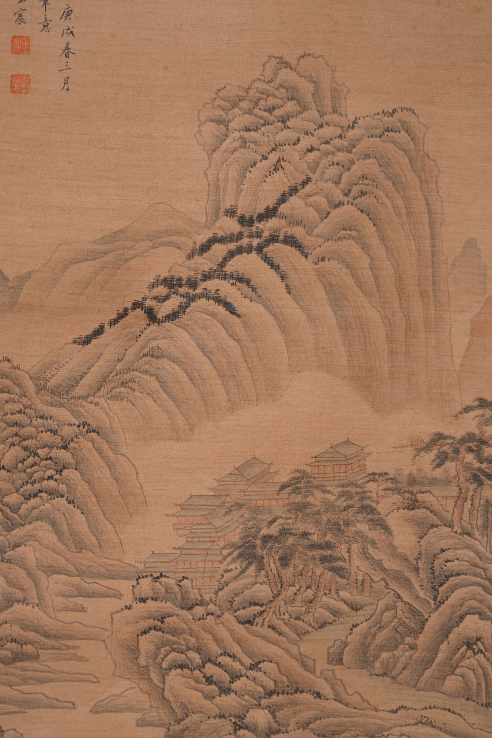 A LANDSCAPE PAINTING ON SILK BY WANG CHEN.王宸 - 3