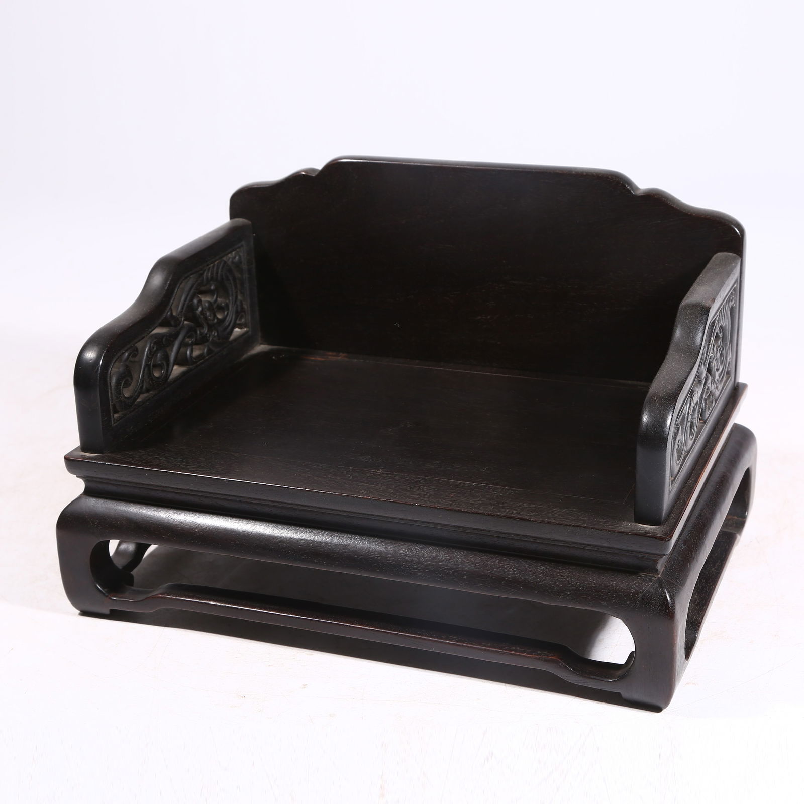 A ZITAN WOOD INKSTONE BED WITH DRAGON PATTERN (1 of 8)