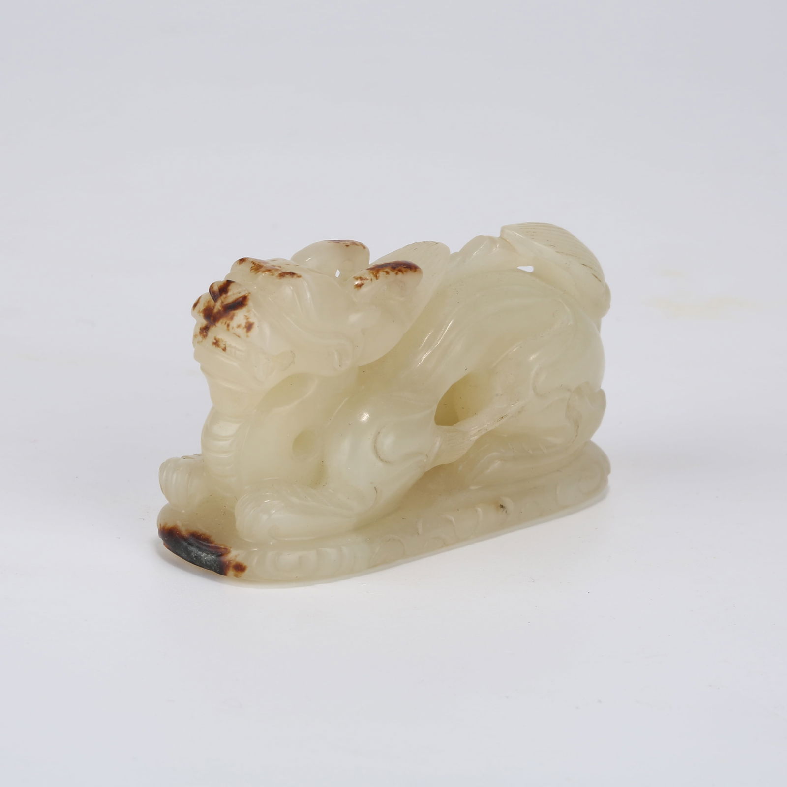 A HETIAN WHITE JADE PAPERWEIGHT WITH DRAGON KNOB (1 of 8)