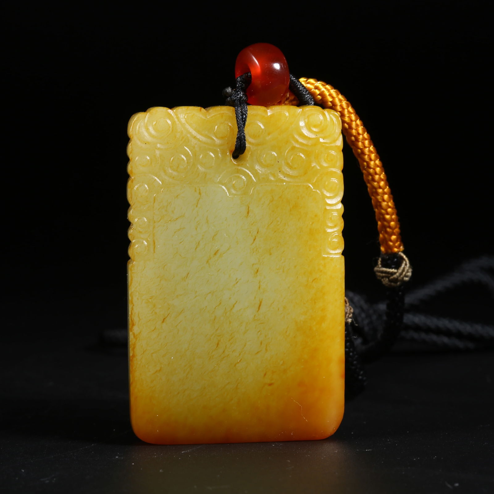 A HETIAN YELLOW JADE "WUSHI" PENDANT (1 of 8)