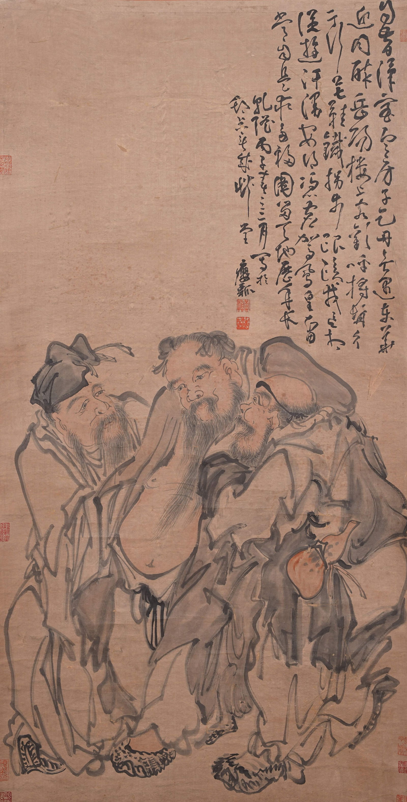 A FIGURE PAINTING ON PAPER BY HUANG SHEN.黃慎 (1 of 8)