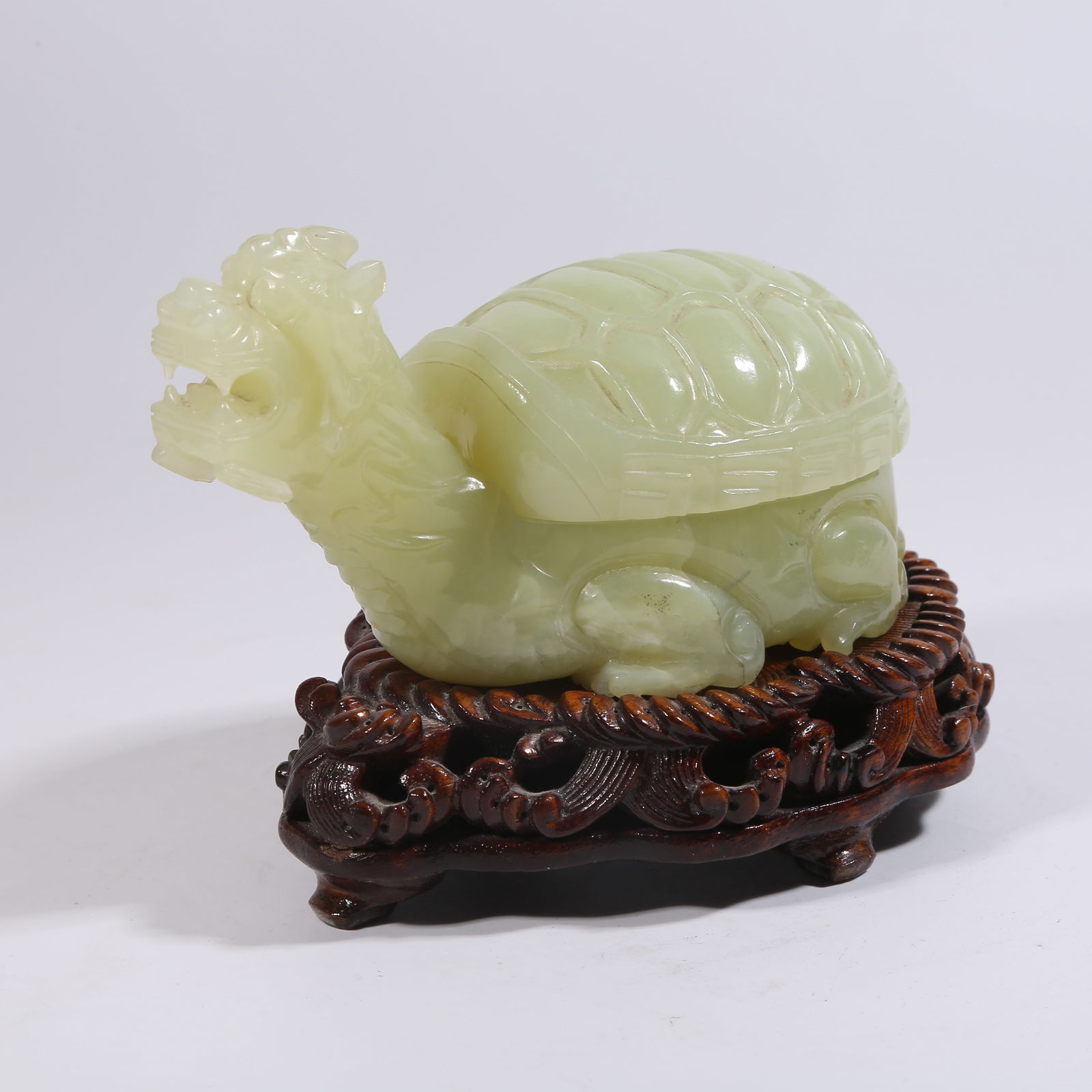 A XIUYU JADE DRAGON-TURTLE INCENSE BURNER (1 of 9)
