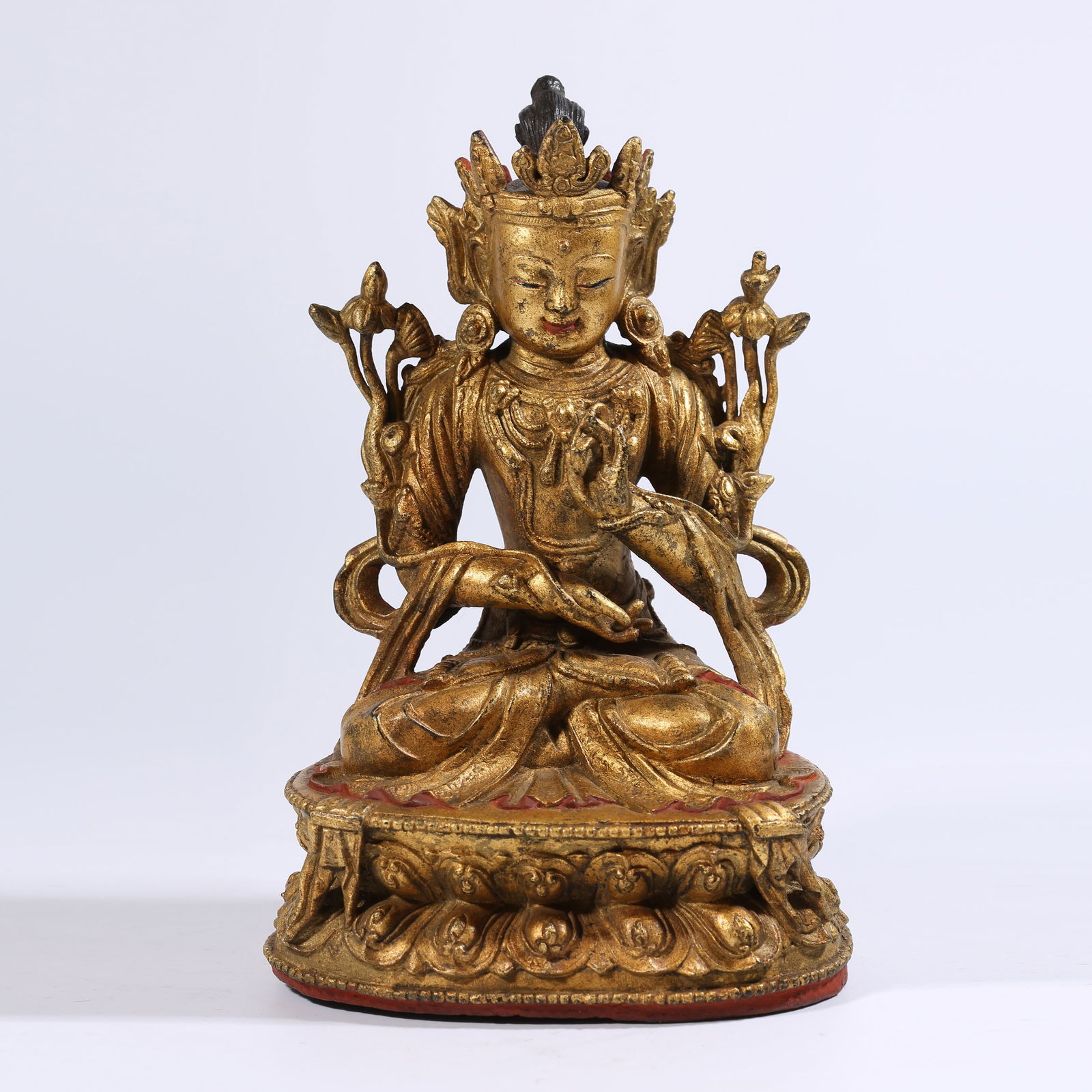 A GILT-BRONZE GUANYIN BODHISATTVA STATUE (1 of 9)