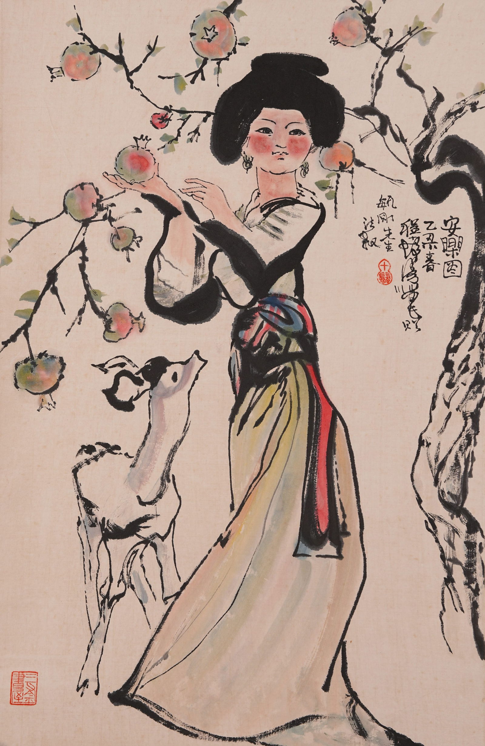 A "ANLE" PAINTING ON PAPER BY CHENG SHIFA.程十發 (1 of 9)