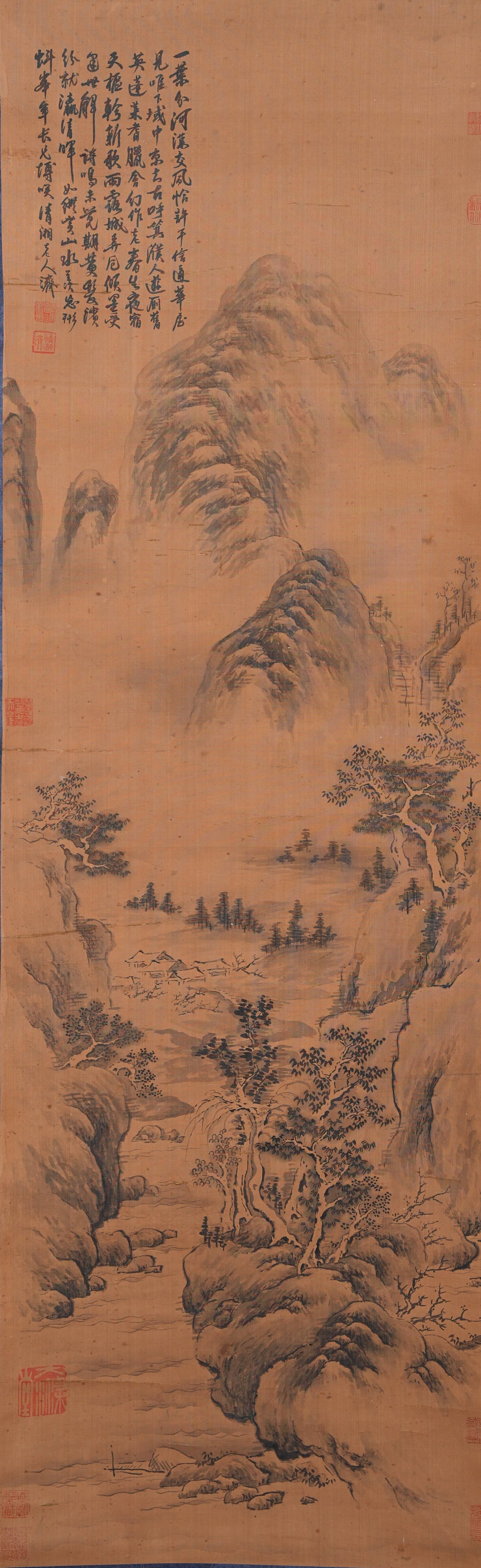 A LANDSCAPE PAINTING ON SILK BY SHITAO.石濤 (1 of 11)
