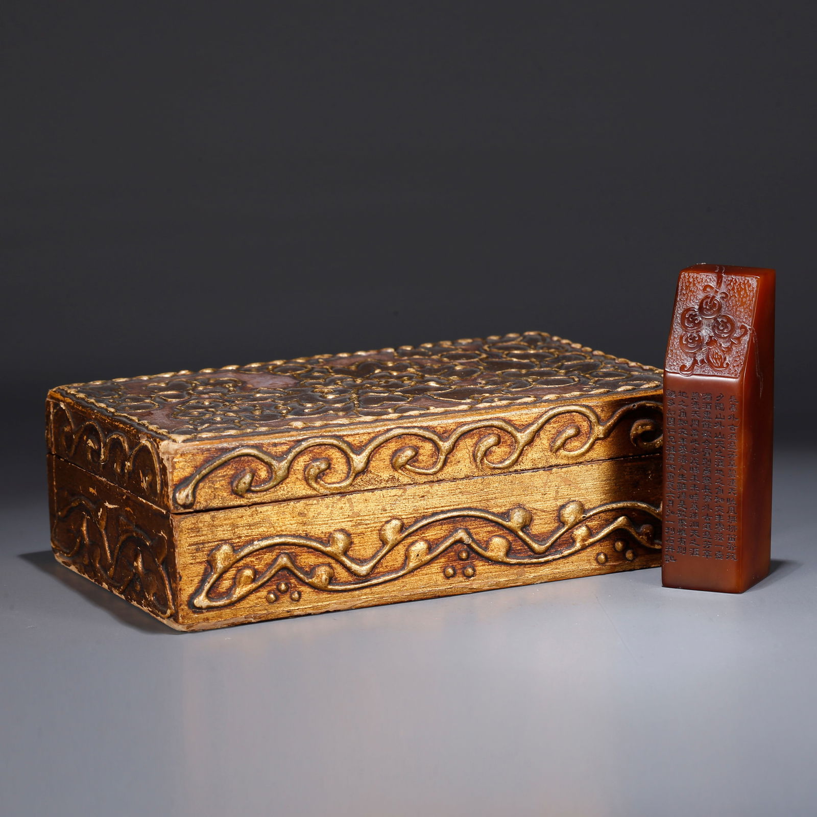 A SHOUSHAN STONE SEAL WITH CARVED POETRY (1 of 10)