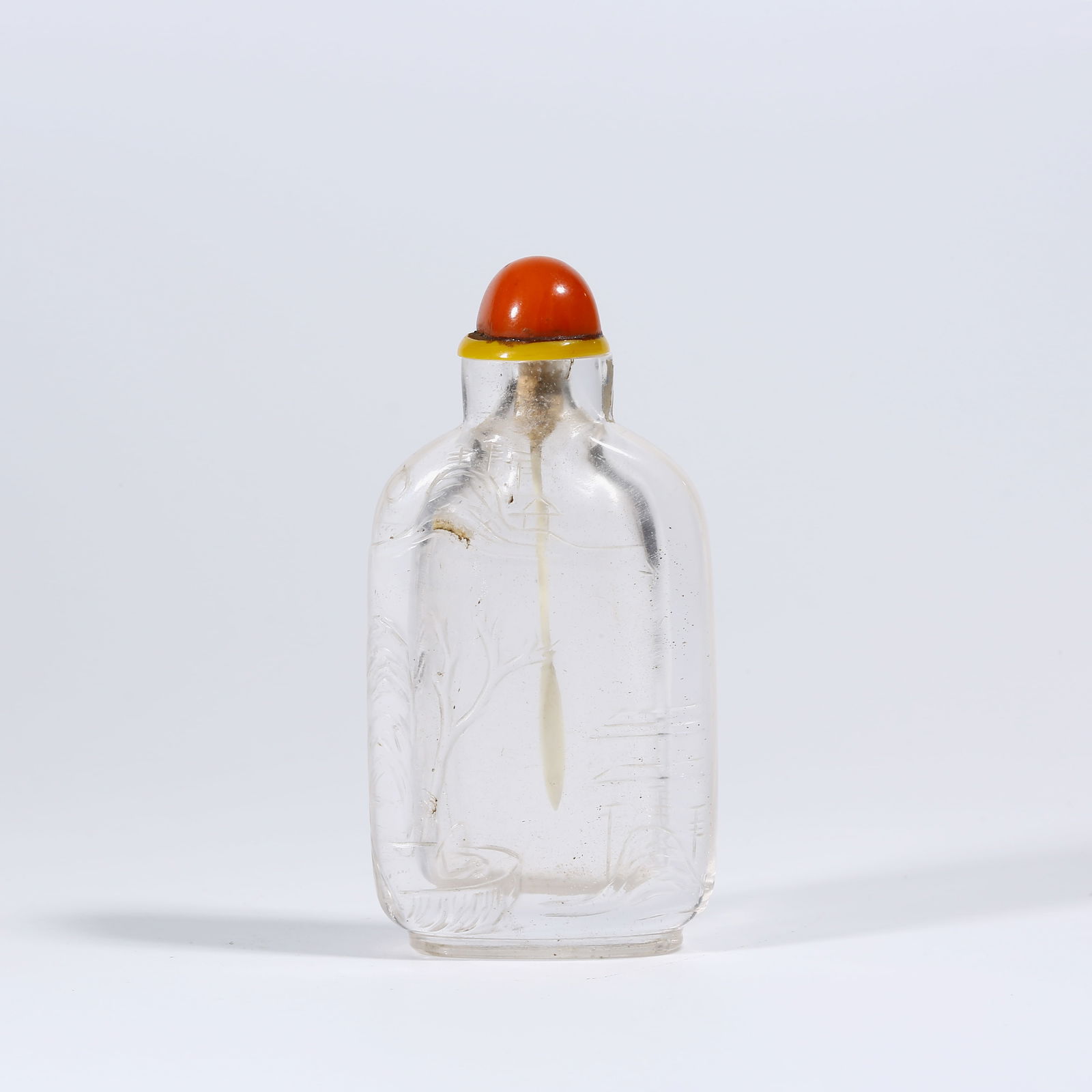 A CRYSTAL SNUFF BOTTLE WITH LANDSCAPE PATTERN (1 of 9)