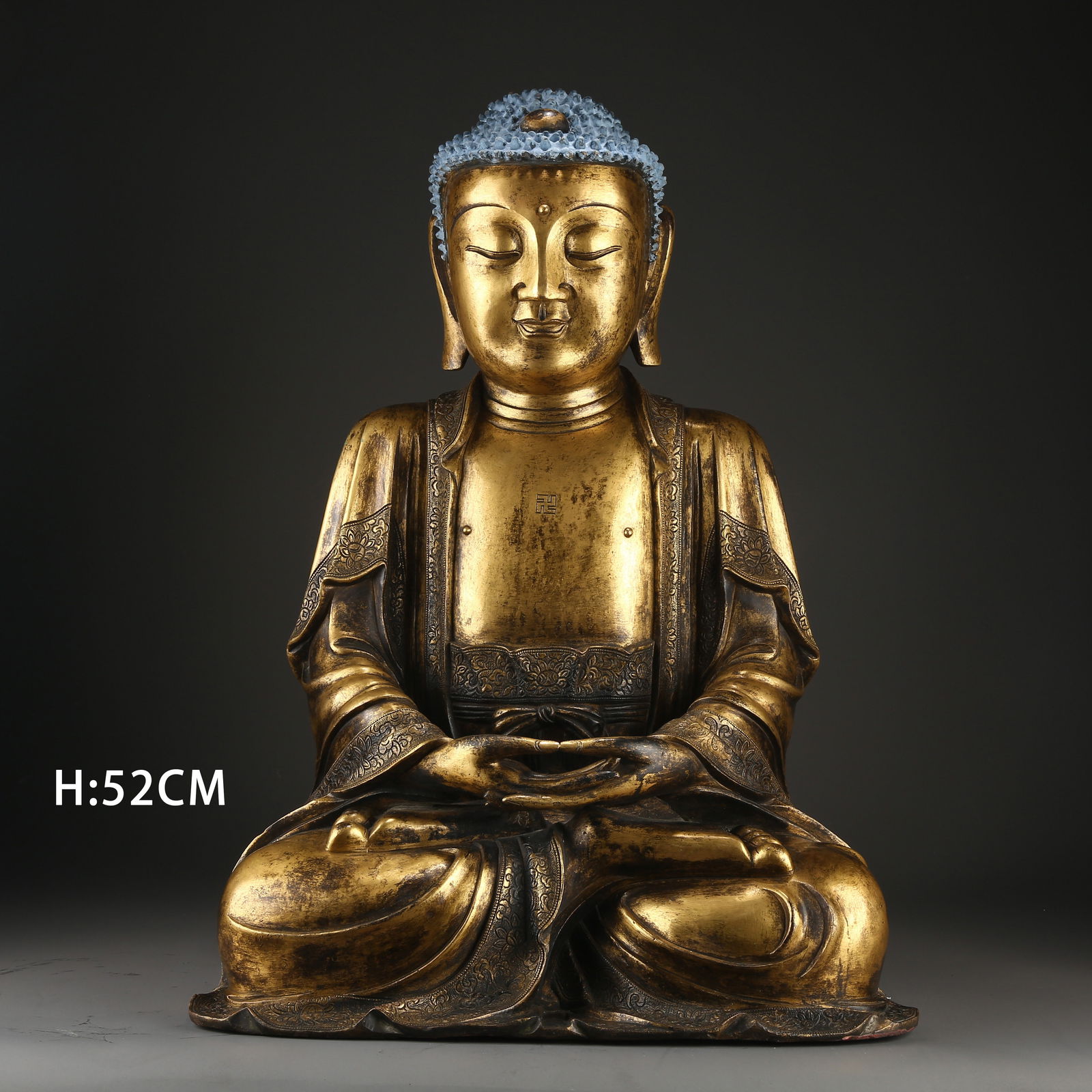 A GILT BRONZE STATUE OF AMITABHA BUDDHA (1 of 9)