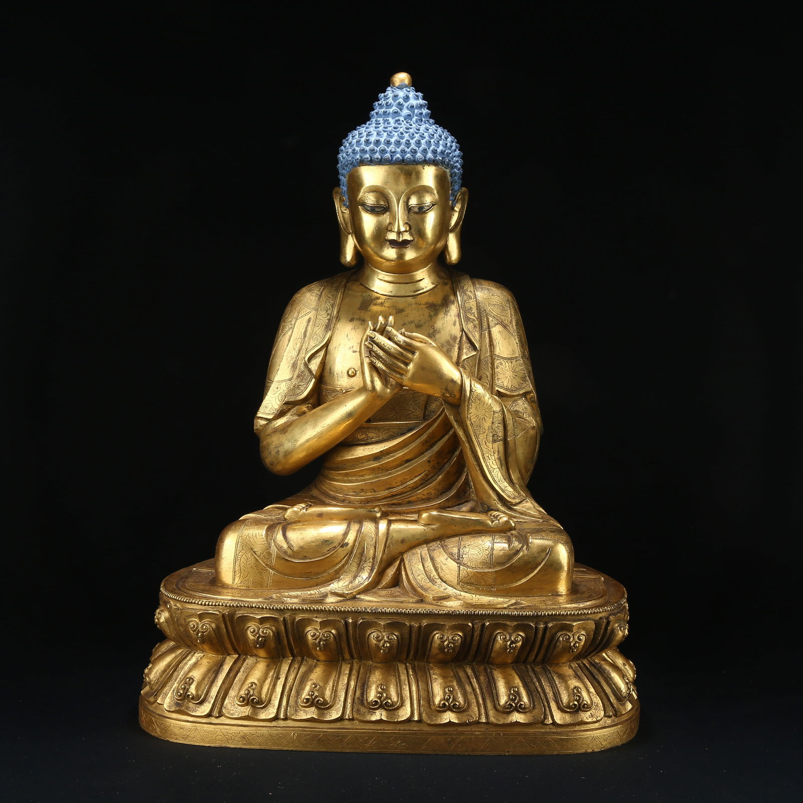 A GILT BRONZE STATUE OF DIPANKARA BUDDHA (1 of 9)