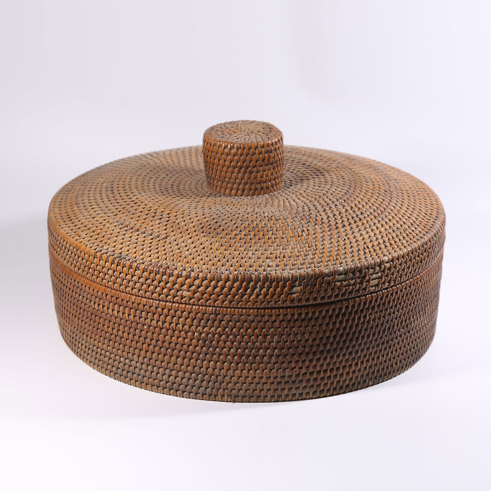 A RATTAN WEAVE OFFICIAL HAT BOX (1 of 8)