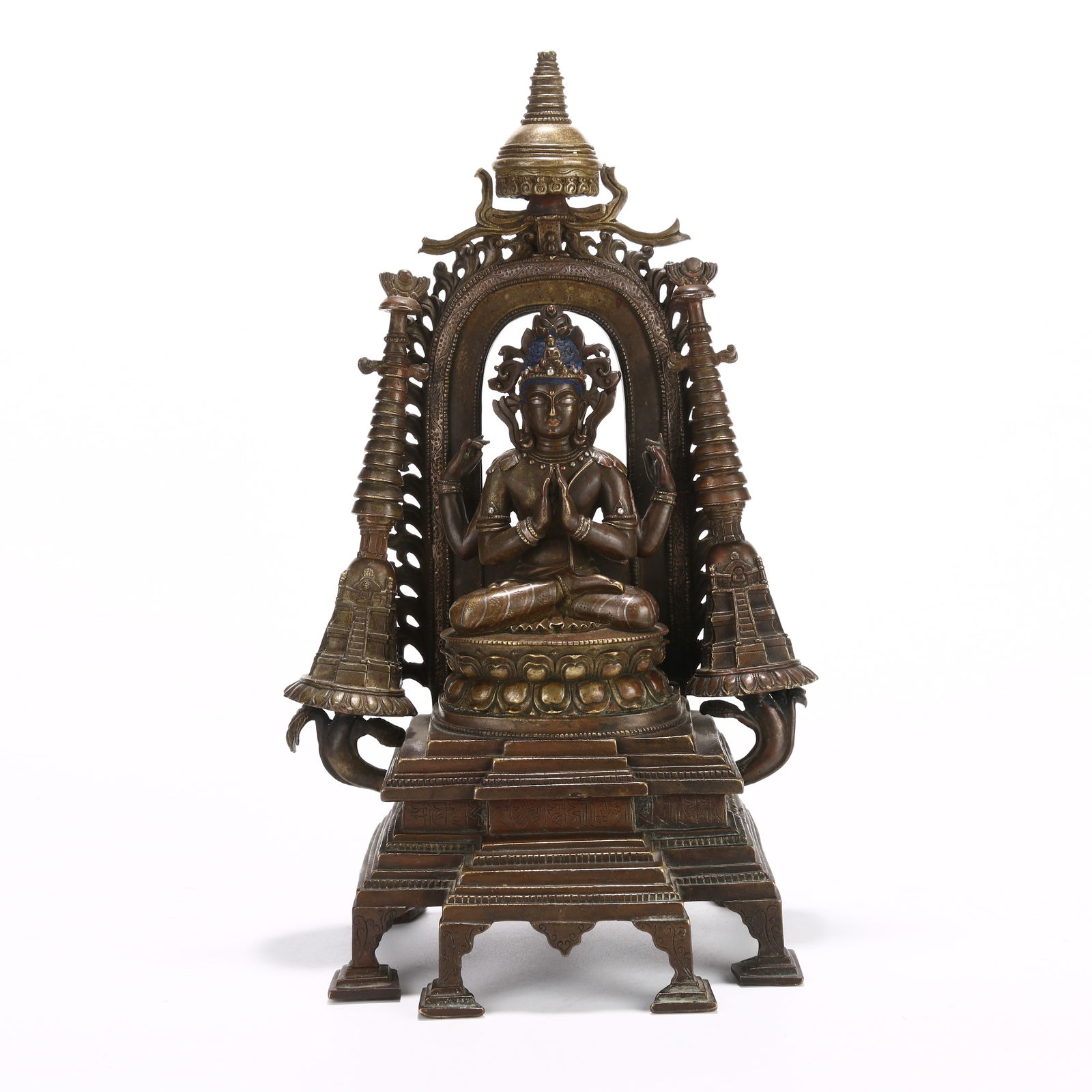 A ALLOY FOUR-ARMED AVALOKITESHVARA STATUE (1 of 11)