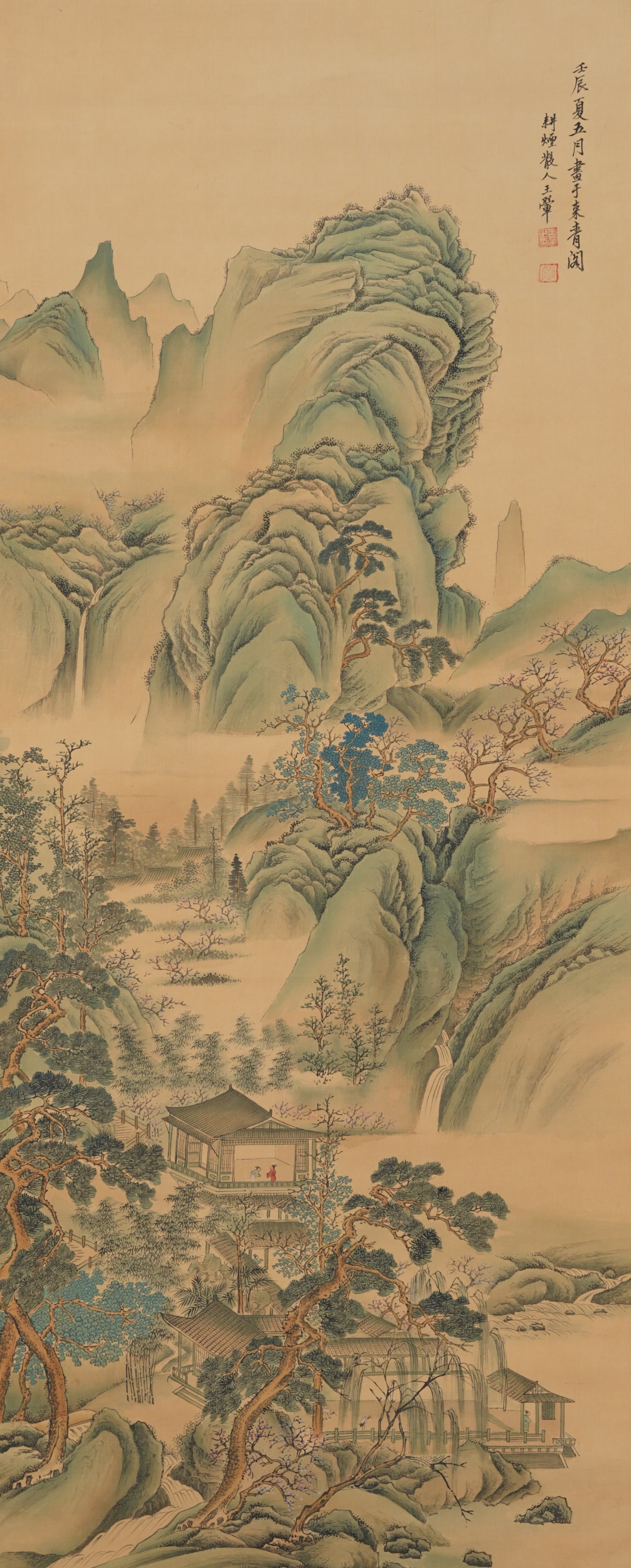 A LANDSCAPE AND FIGURE PAINTING ON SILK BY WANG HUI.王翚 (1 of 10)
