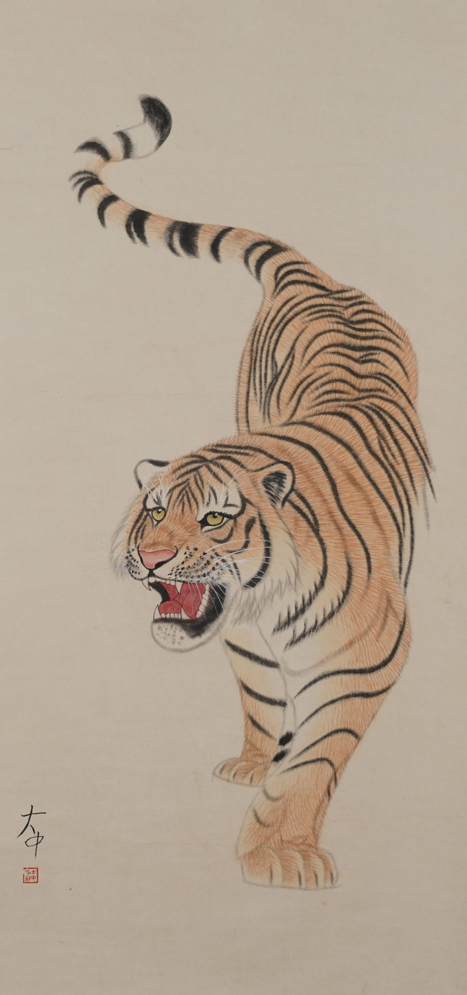 A TIGER PAINTING ON PAPER BY FENG DAZHONG.馮大中 (1 of 7)