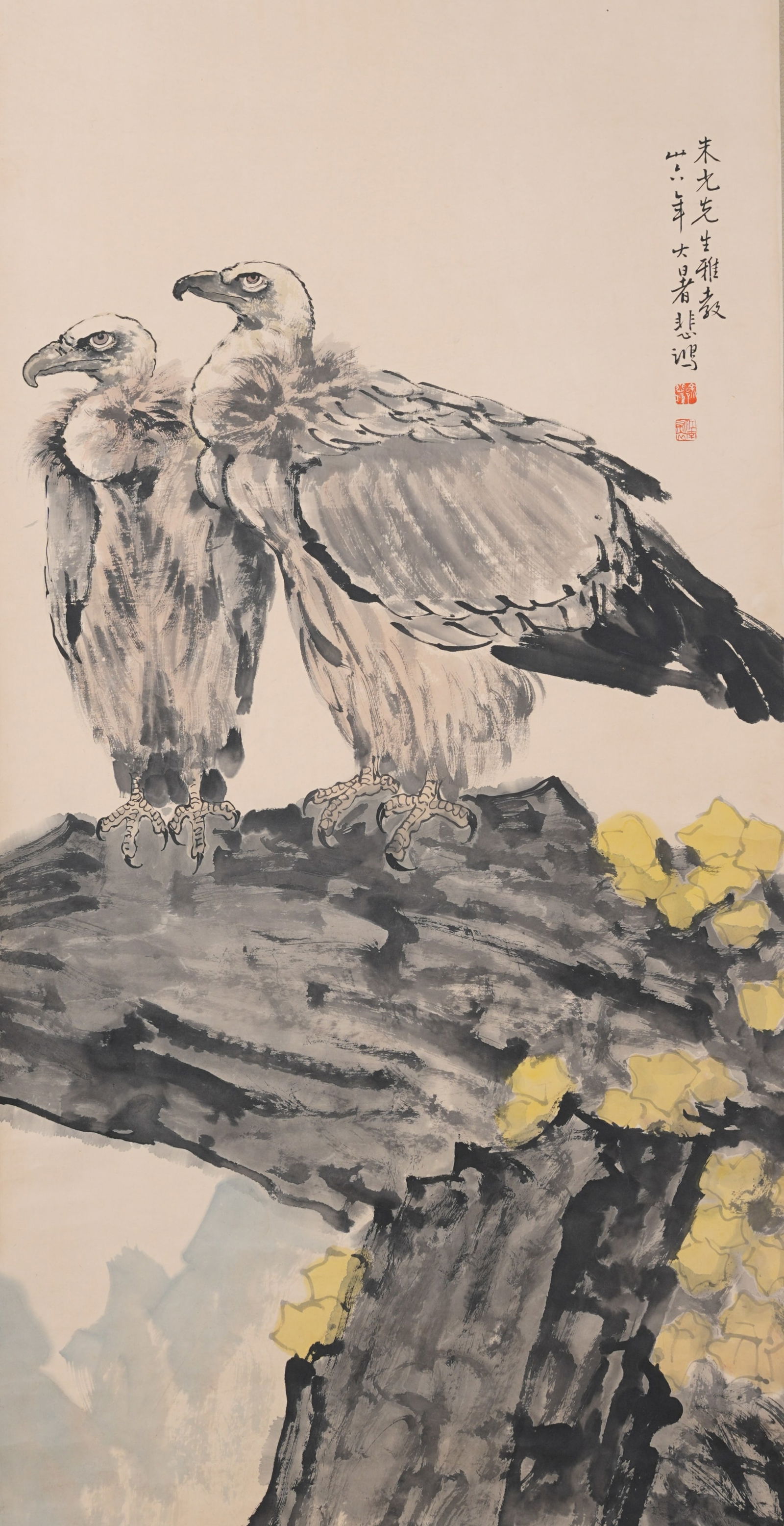 A EAGLE PAINTING ON PAPER BY XU BEIHONG.徐悲鴻 (1 of 9)