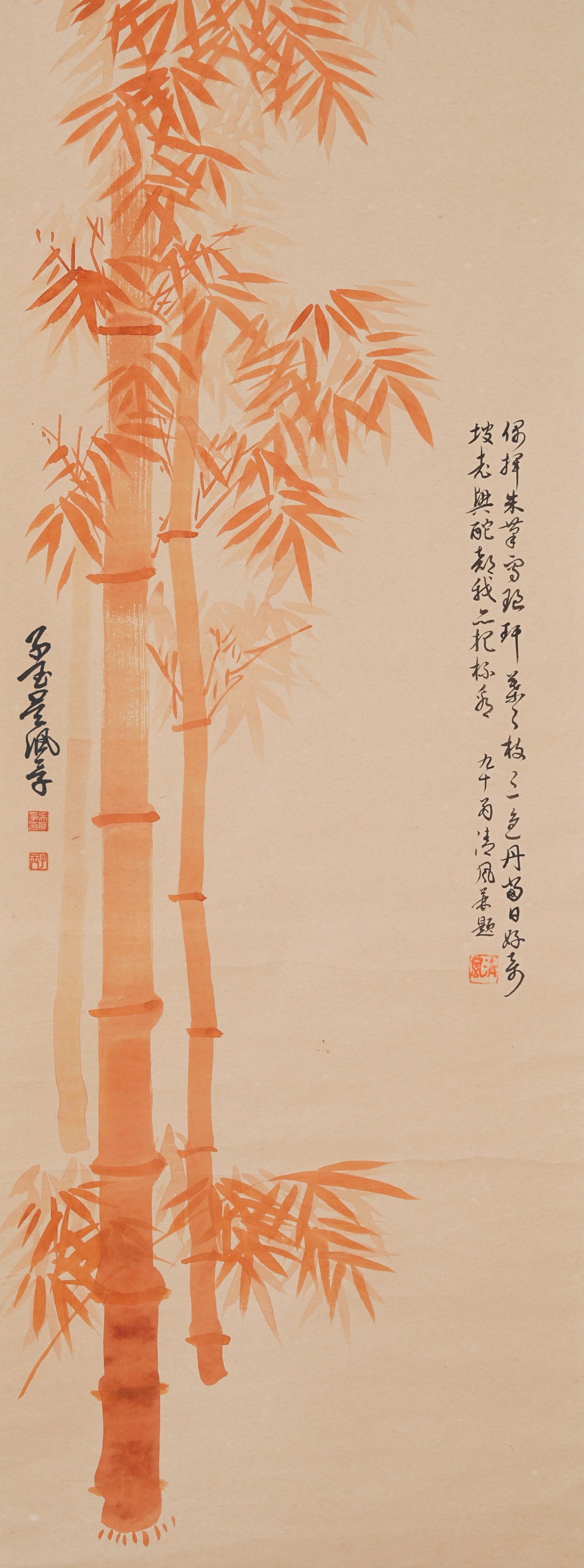 A BAMBOO PAINTING ON PAPER BY WU PEIFU.吳佩孚 (1 of 8)