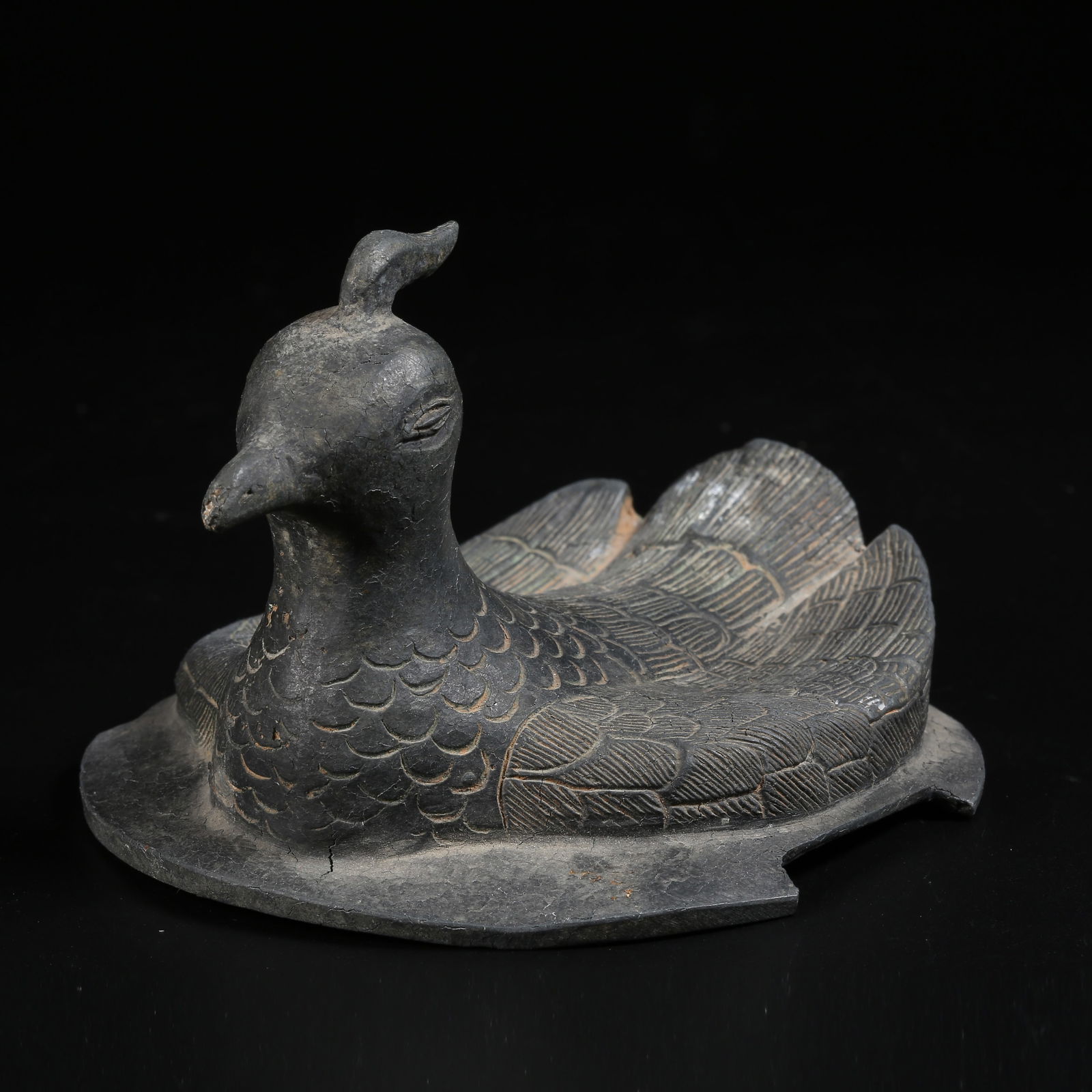 A BRONZE DIVINE PHOENIX CENSER COVER (1 of 9)