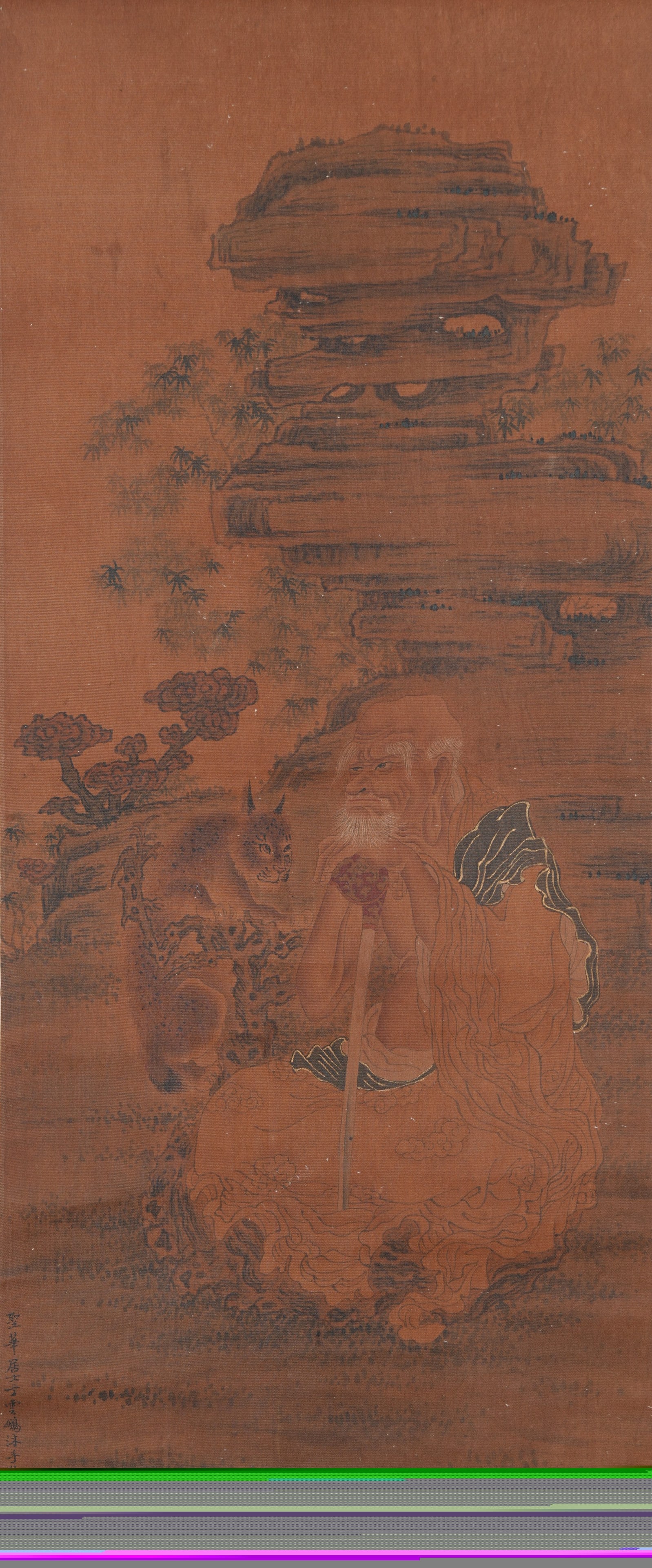 A FIGURE PAINTING ON SILK BY DING YUNPENG.丁雲鵬 (1 of 9)
