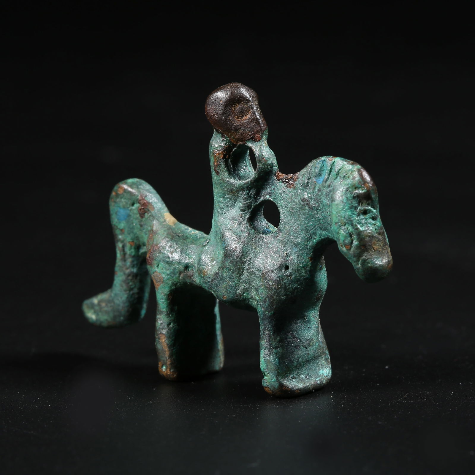 A BRONZE ORNAMENT OF A GENERAL ON HORSEBACK (1 of 8)