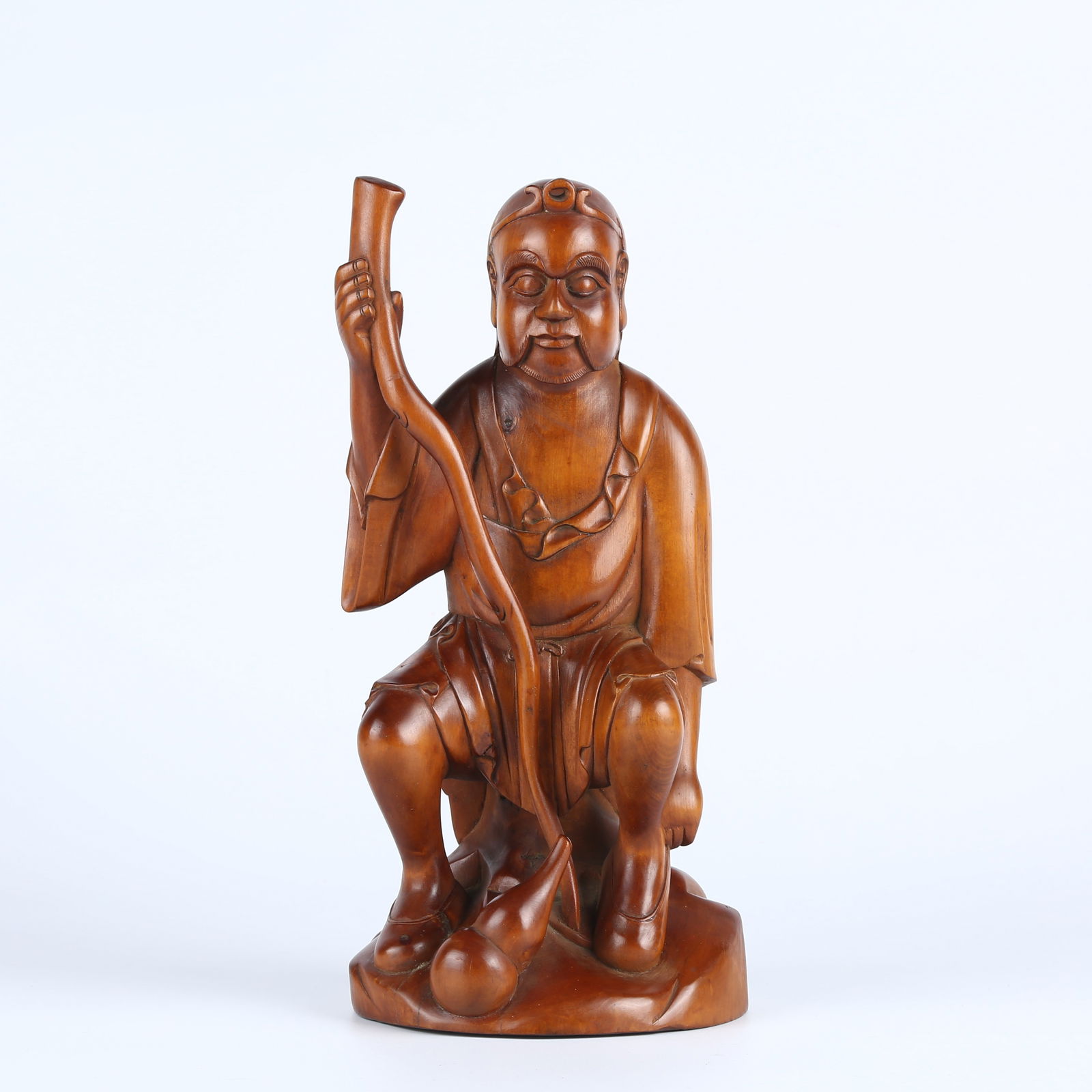 A BOXWOOD BUDDHA STATUE (1 of 11)