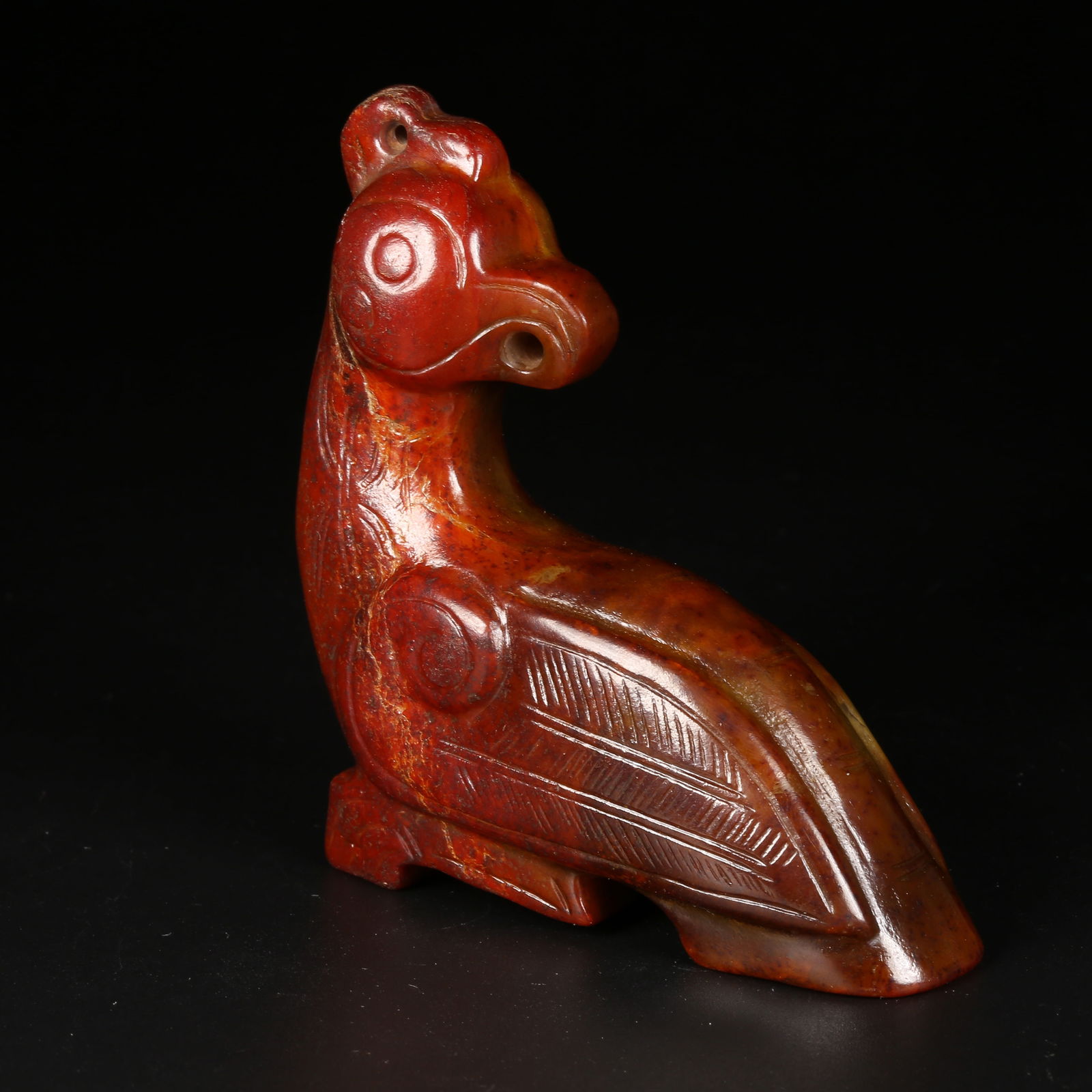 A ARCHAIC JADE DIVINE PHOENIX ORNAMENT (1 of 8)