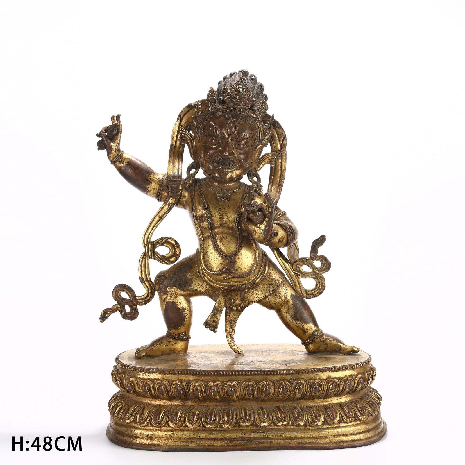 A GILT BRONZE VAJRAPANI BODHISATTVA STATUE (1 of 10)