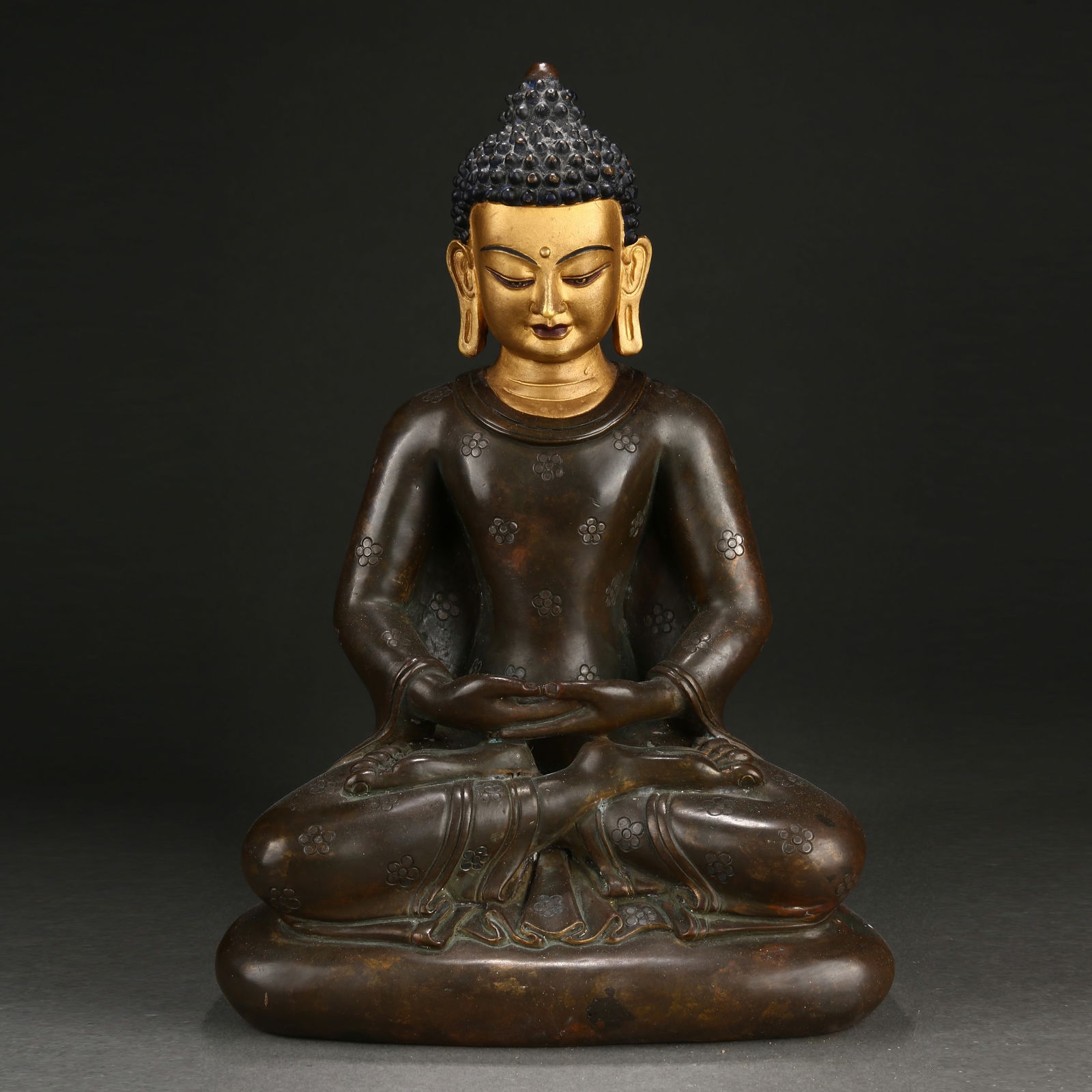 A ANCIENT FIRED BRONZE AMITABHA BUDDHA STATUE (1 of 9)