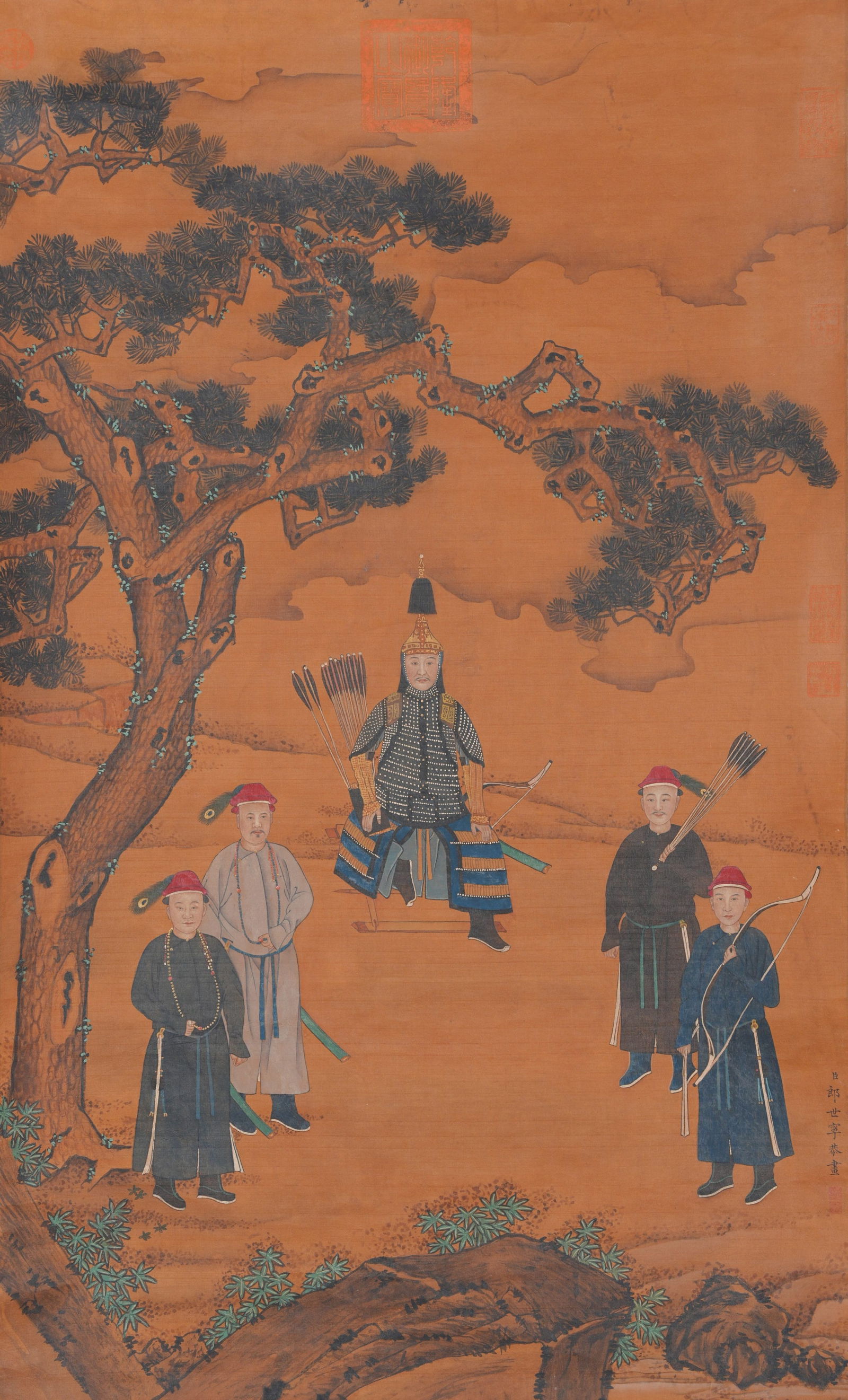 A FIGURE PAINTING ON SILK BY LANG SHINING.郎世寧 (1 of 8)