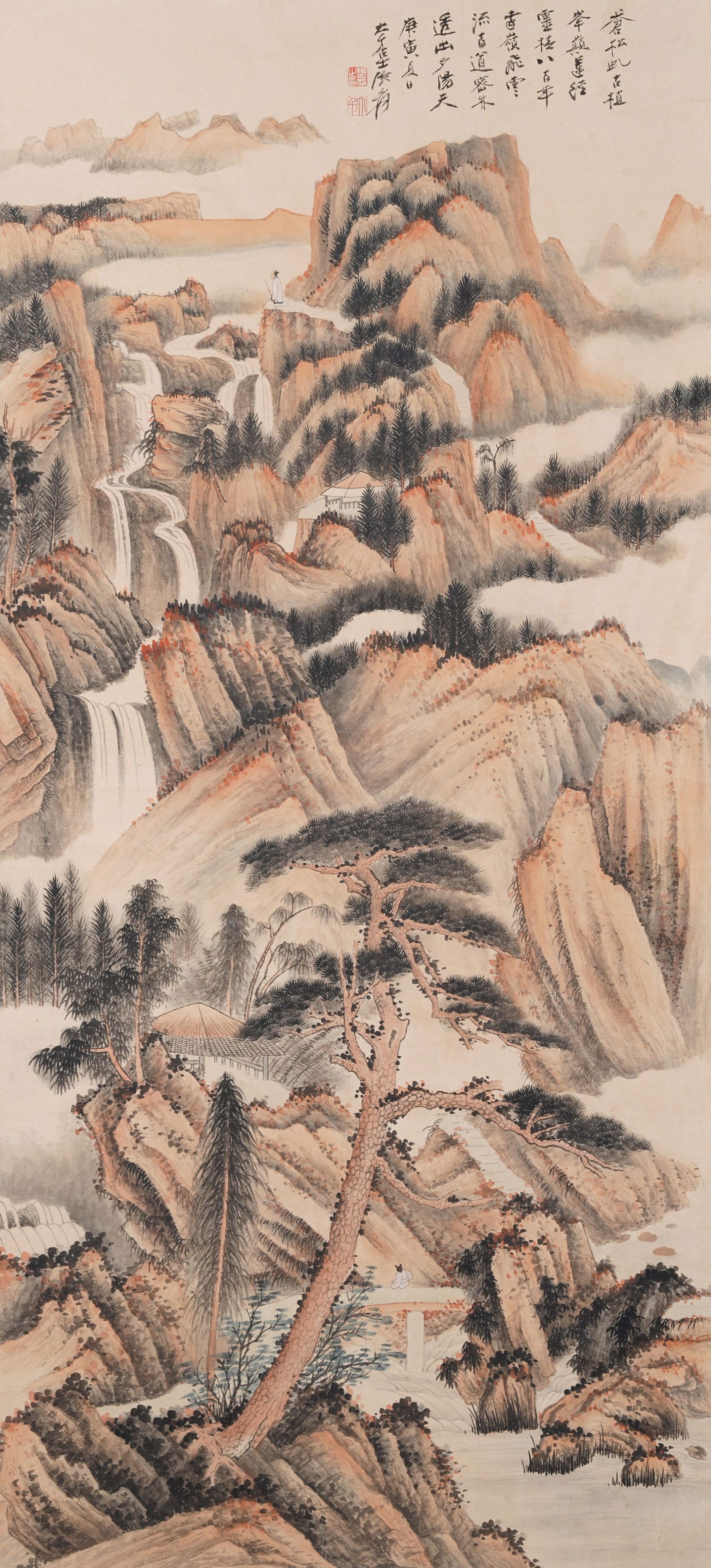 A LANDSCAPE PAINTING ON PAPER BY ZHANG DAQIAN.張大千 (1 of 10)