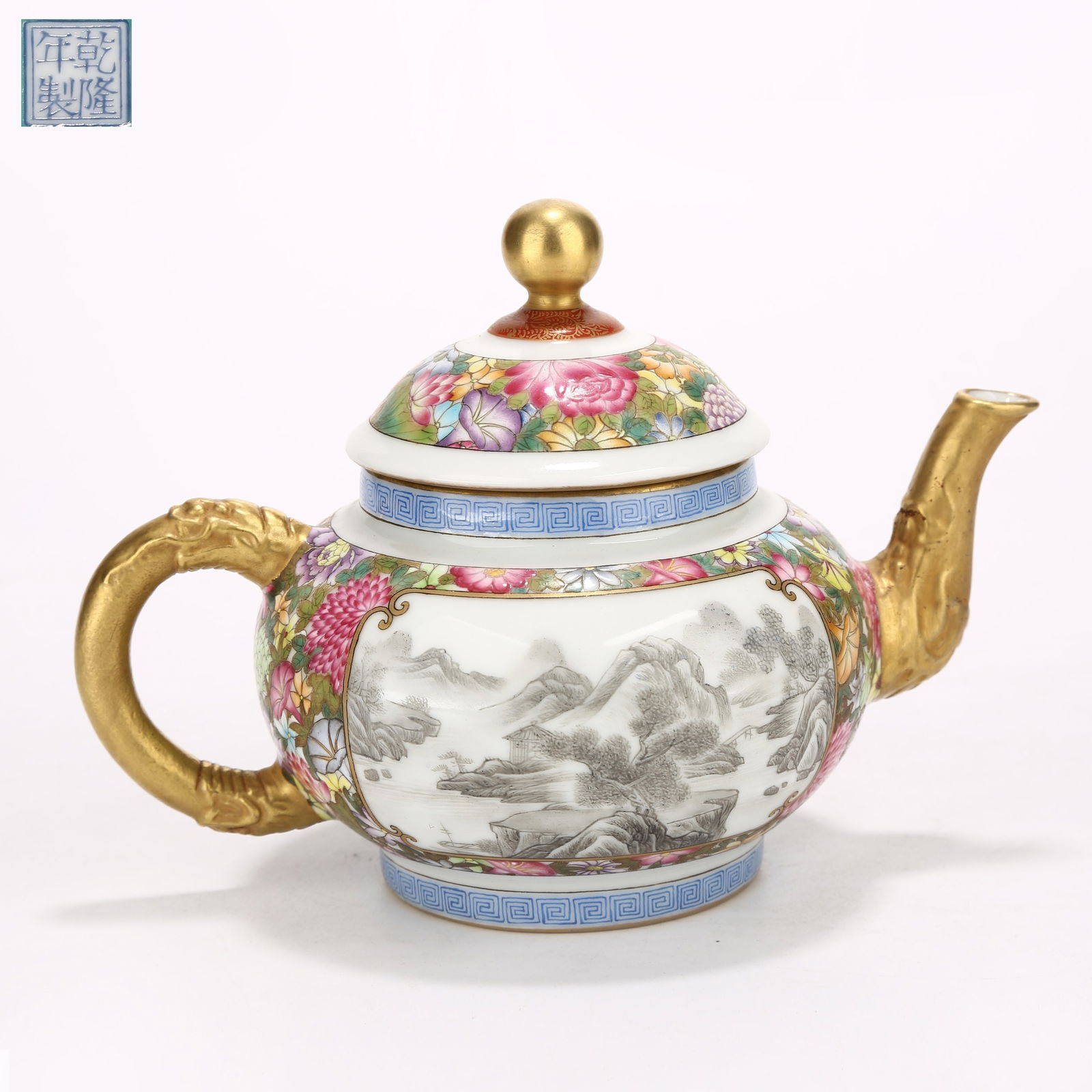 A INK-DECORATED MOUNTAIN AND WATER MOTIF EWER (1 of 10)