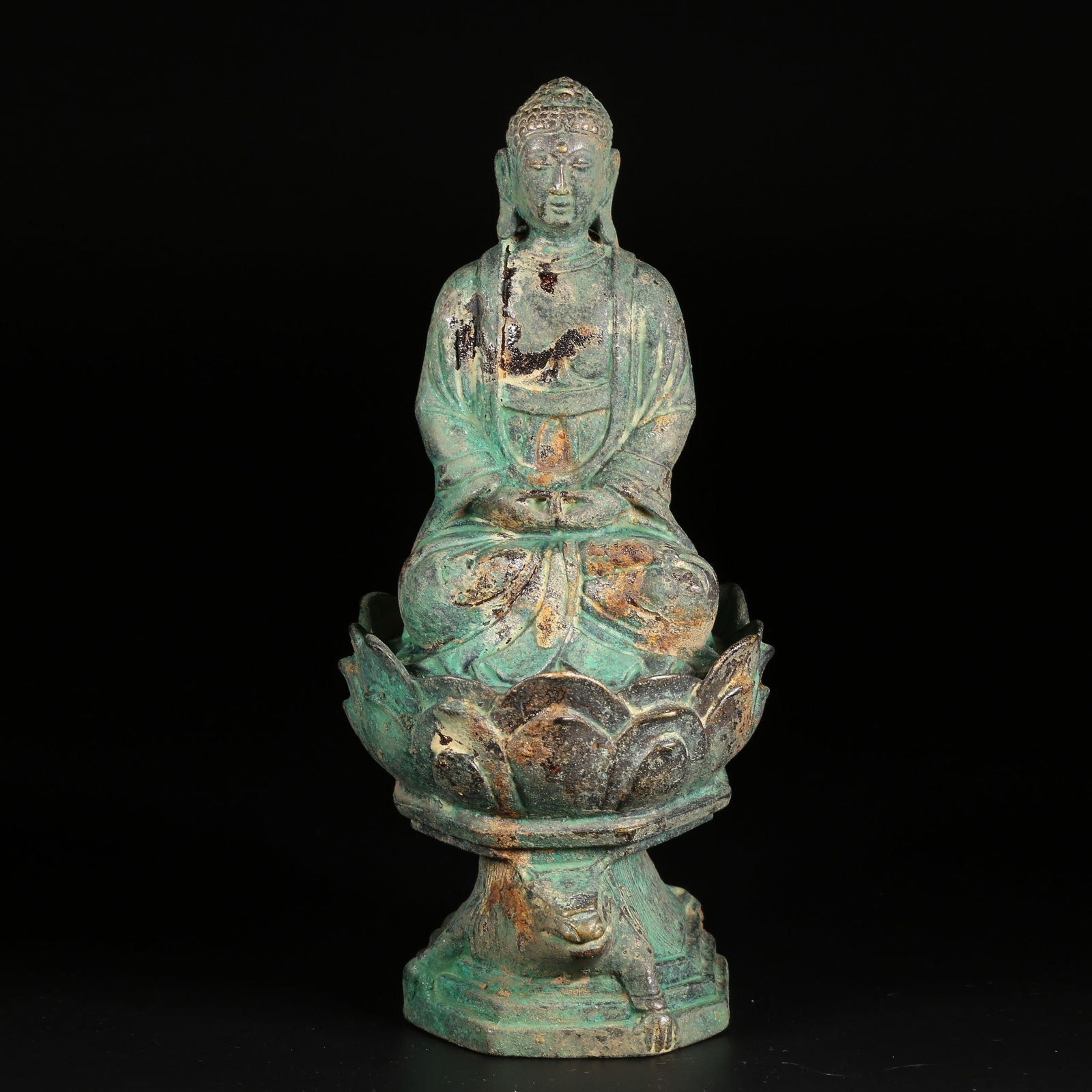 A BRONZE AMITAYUS (INFINITE LIFE) FIGURE (1 of 8)