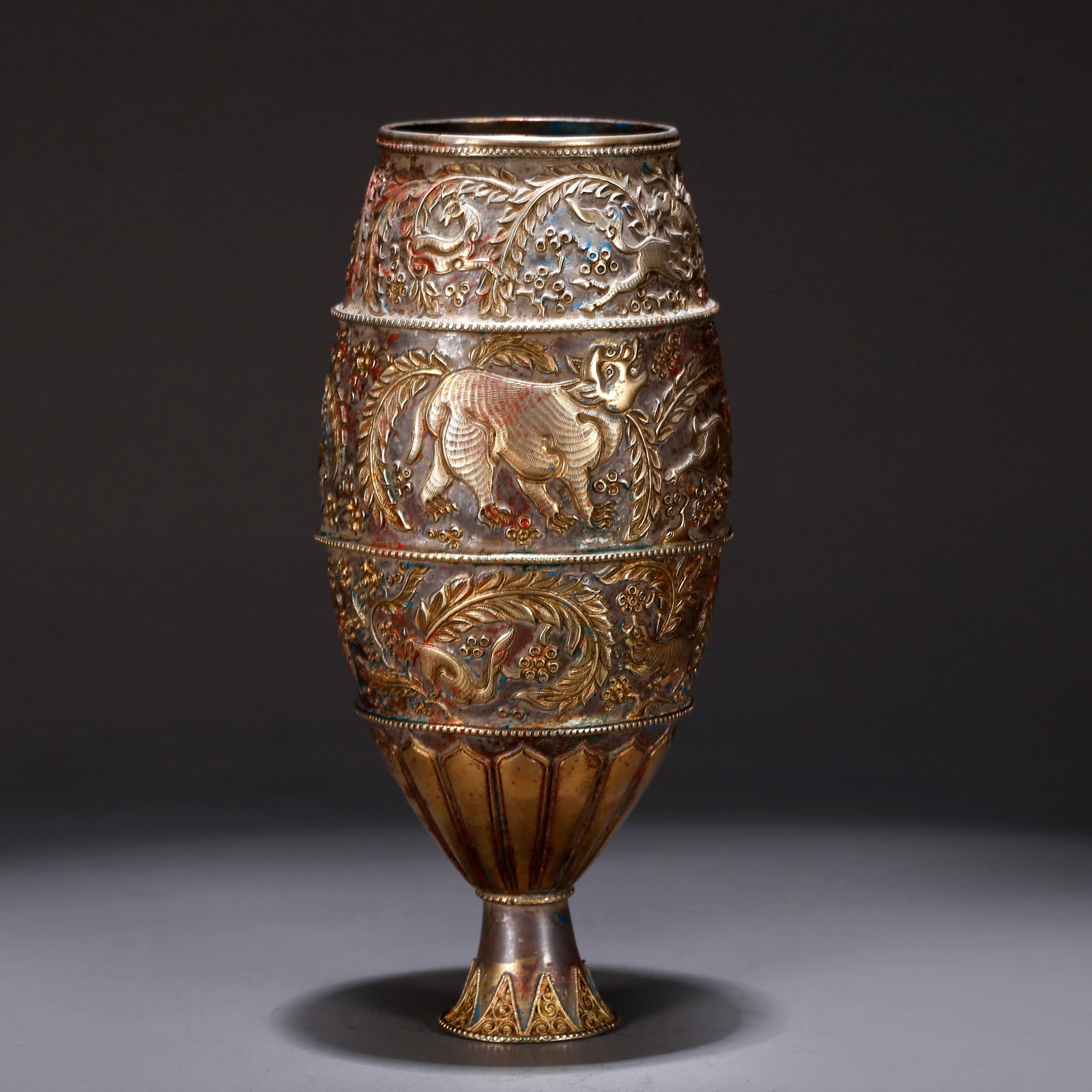 A GILT SILVER CUP WITH AUSPICIOUS BEAST DESIGN (1 of 11)