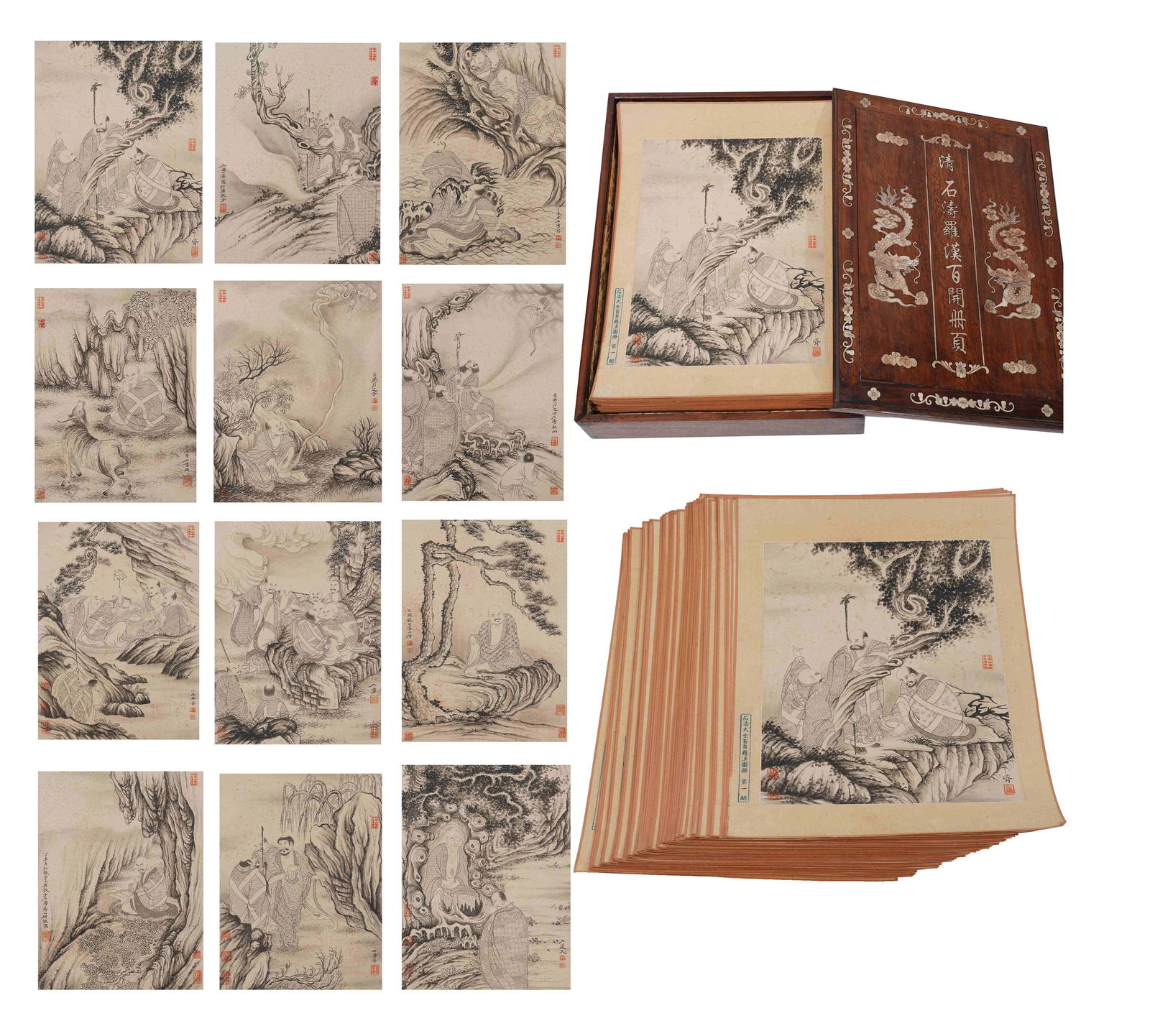 A ARHAT PAINTING ALBUM LEAVES ON PAPER BY SHITAO (100 LEAVES).石濤 (1 of 20)