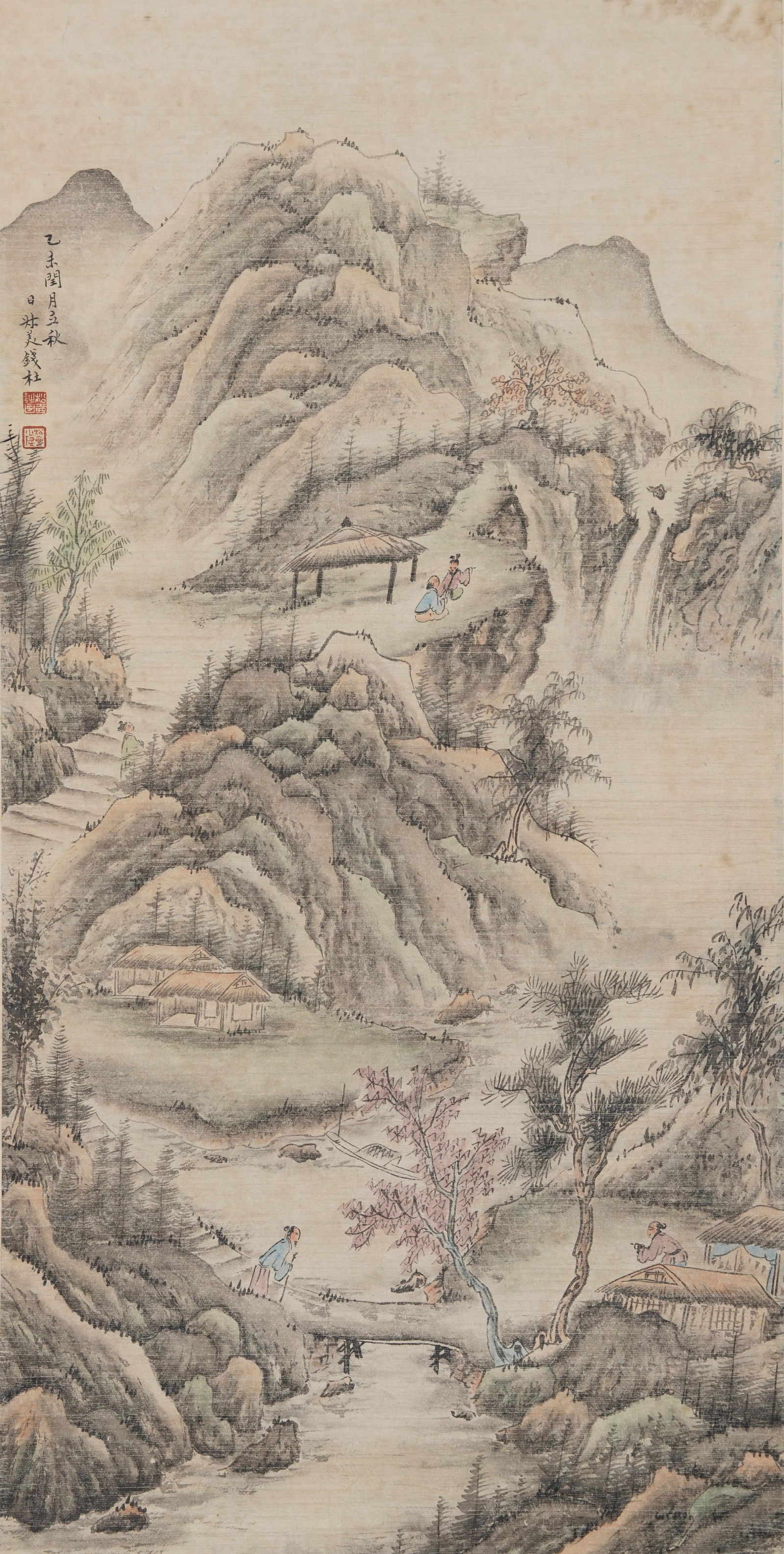 A LANDSCAPE PAINTING ON PAPER BY QIAN DU.錢杜 (1 of 9)