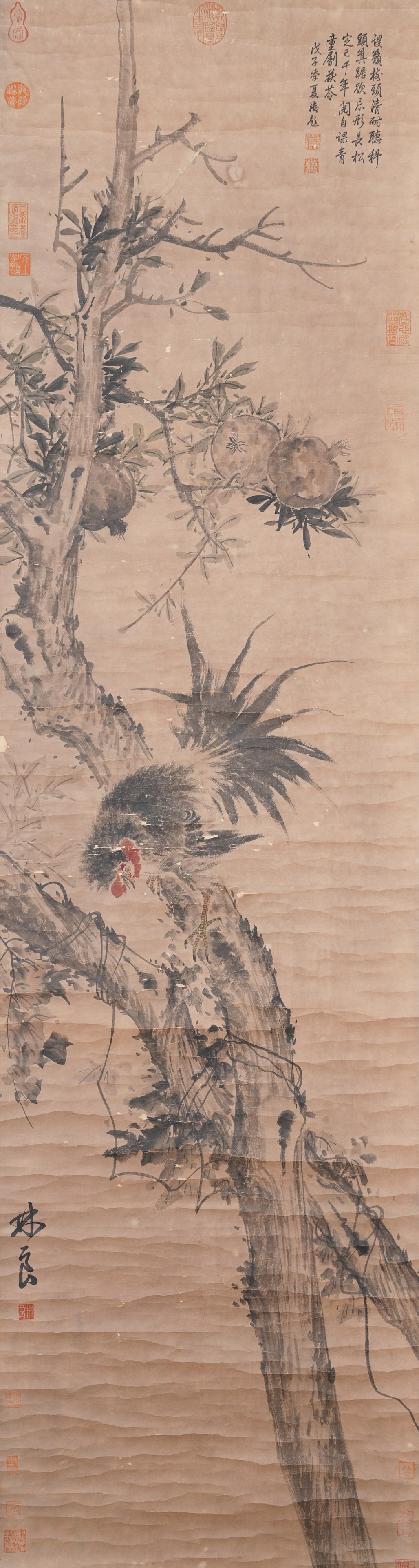 A CHICKEN PAINTING ON PAPER BY LIN LIANG.林良 (1 of 9)