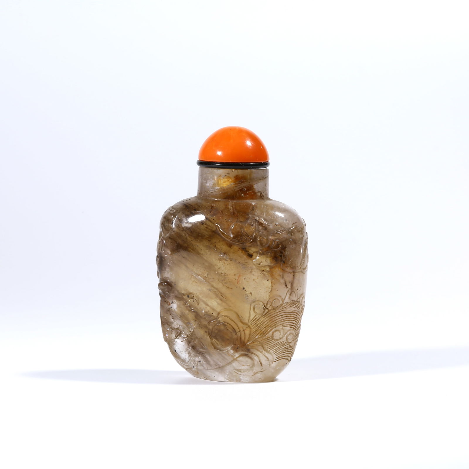 A CRYSTAL SNUFF BOTTLE WITH FISH TRANSFORMING INTO DRAGON PATTERN (1 of 9)