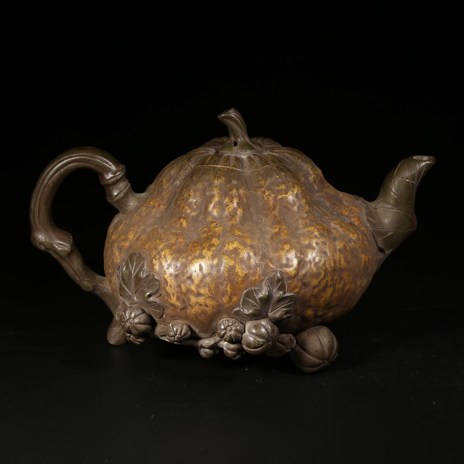 A YIXING ZISHA EWER IN THE SHAPE OF A MELON (1 of 9)
