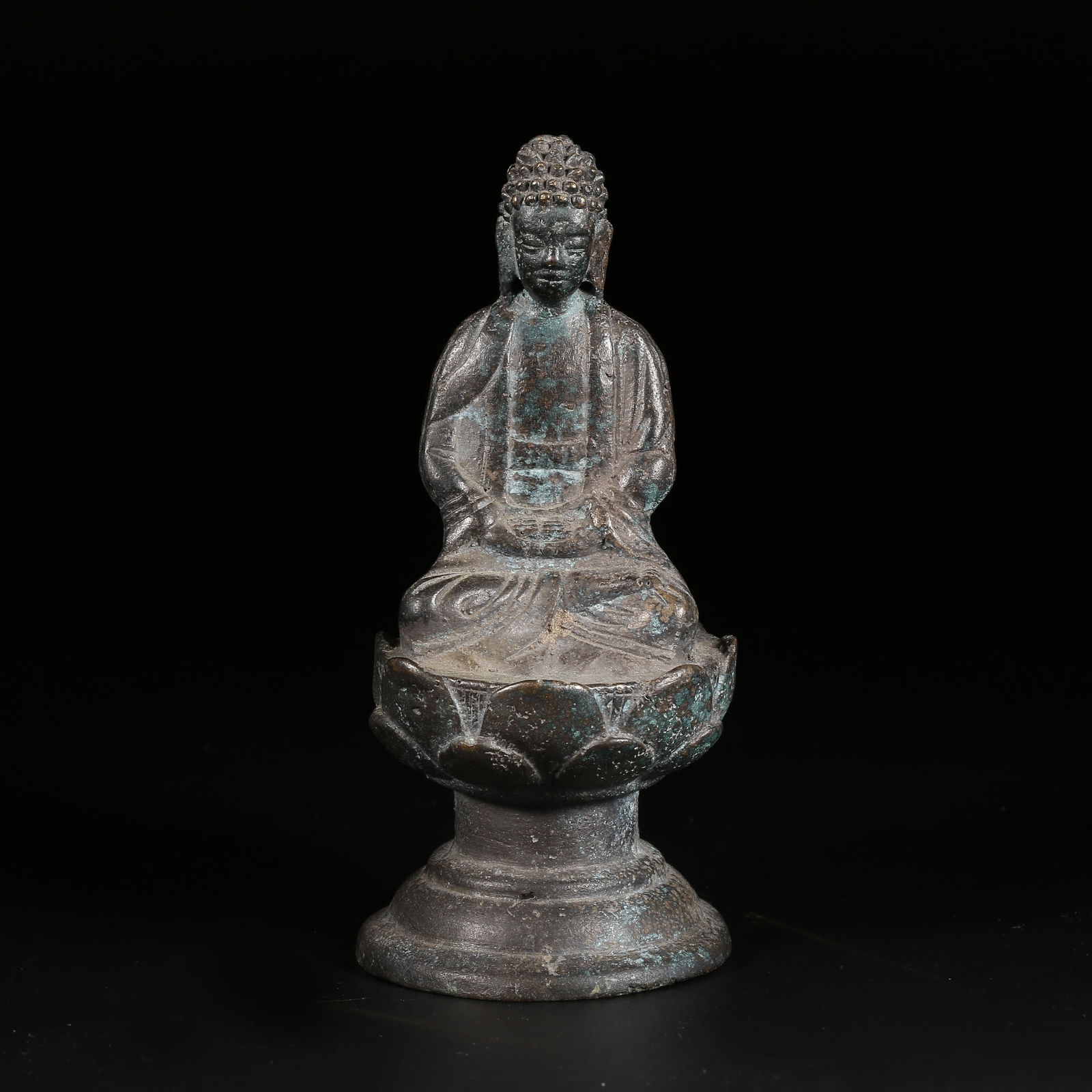 A BRONZE AMITAYUS (INFINITE LIFE) FIGURE (1 of 8)
