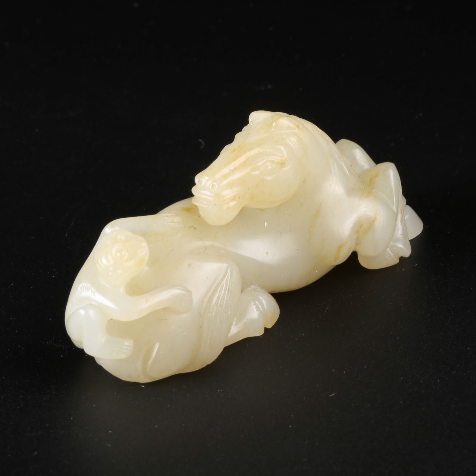 A HETIAN JADE "IMMEDIATE MARQUIS" (HORSE AND MONKEY) ORNAMENT (1 of 8)