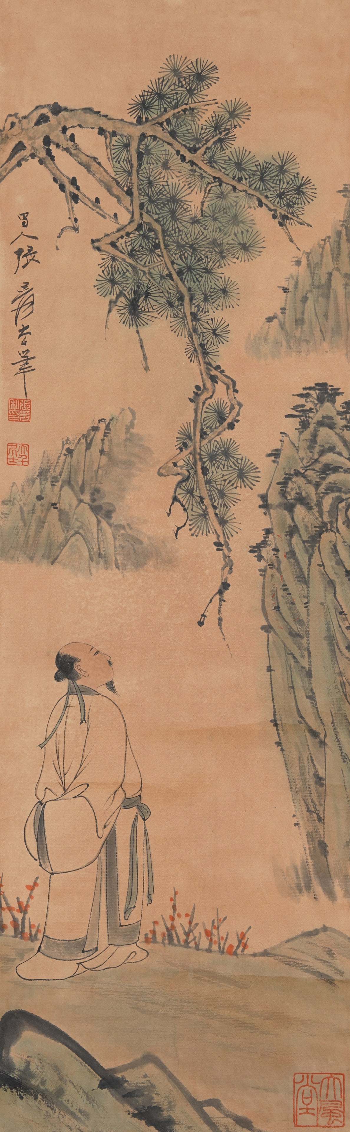 A FIGURE PAINTING ON PAPER BY ZHANG DAQIAN.張大千 (1 of 8)