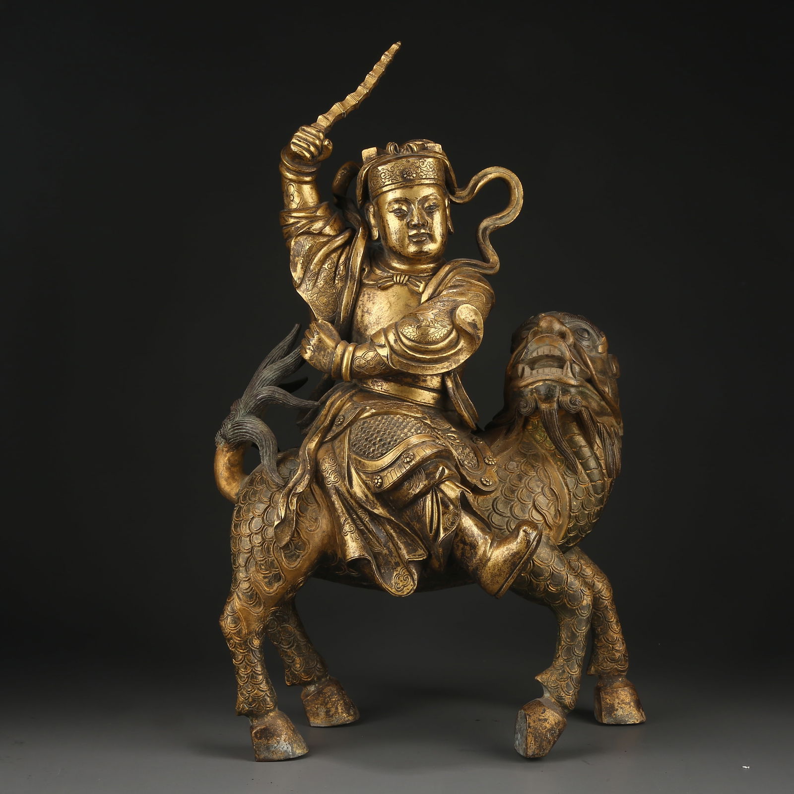 A GILT BRONZE STATUE OF ZHAO GONGMING (1 of 9)