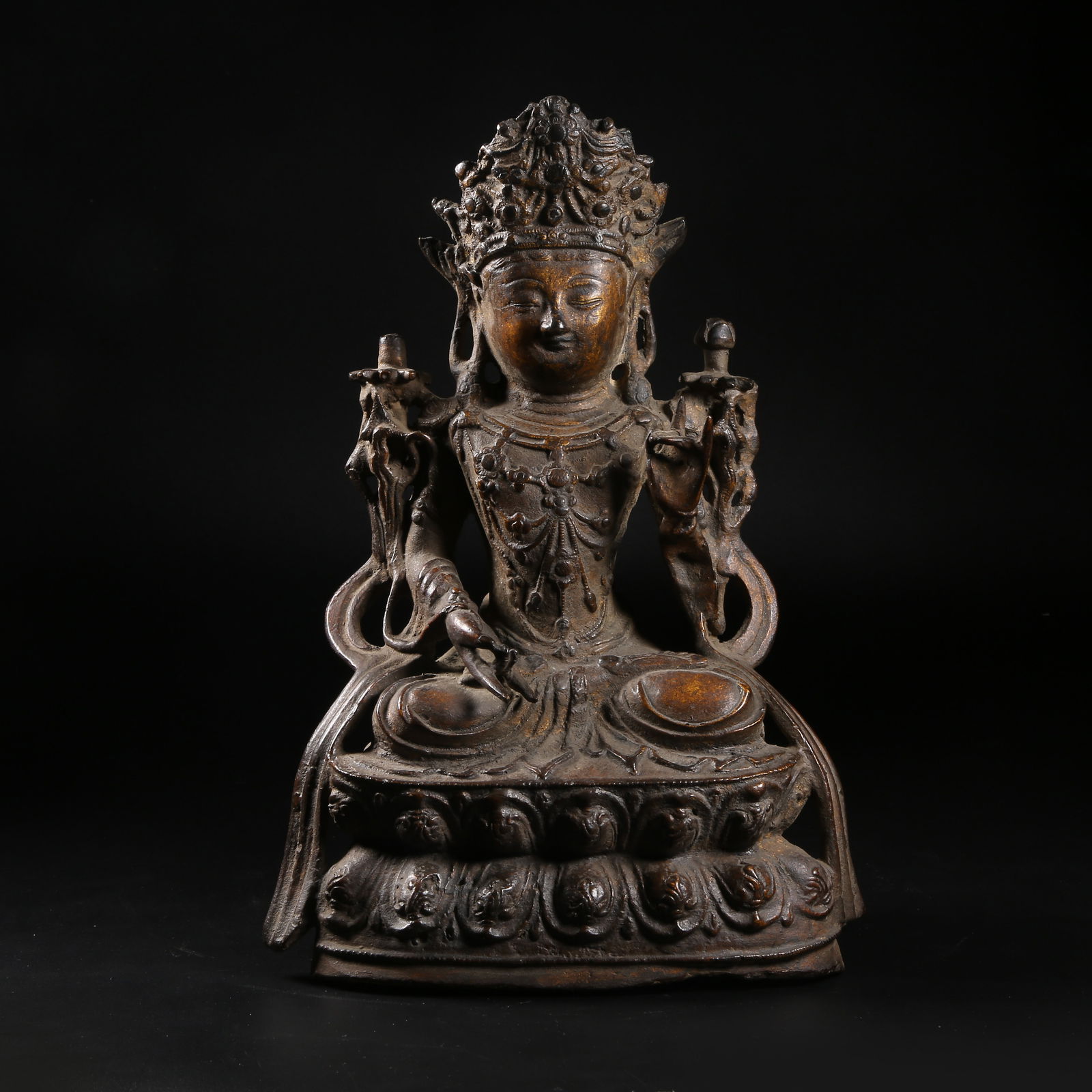 A BRONZE STATUE OF SAMANTABHADRA (PUXIAN BODHISATTVA) (1 of 8)