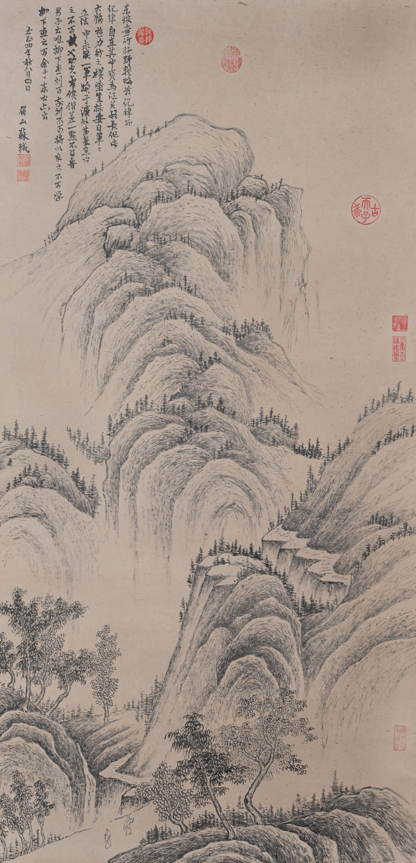 A LANDSCAPE PAINTING ON PAPER BY SU SHI.蘇軾 (1 of 10)