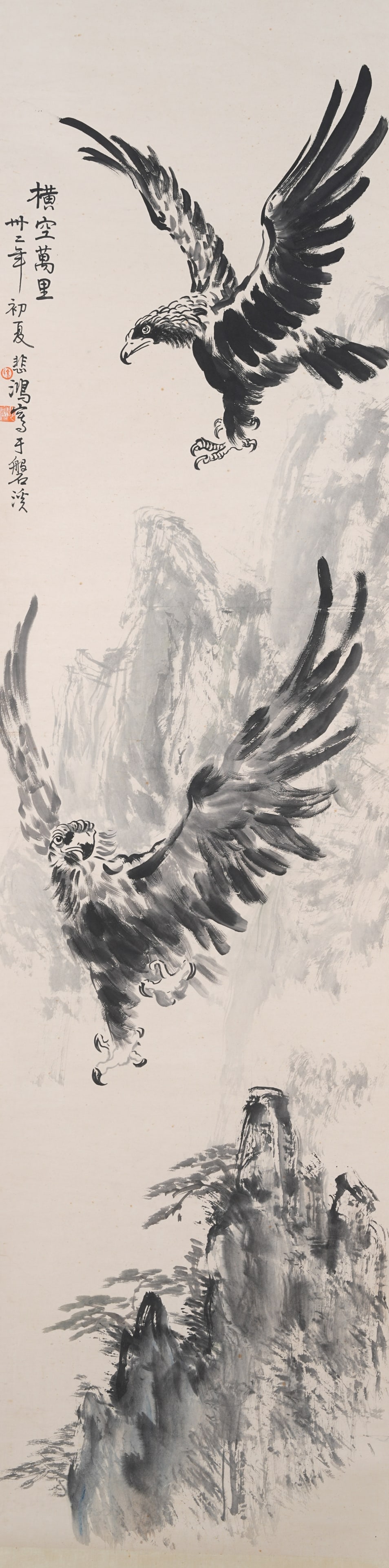 A EAGLE PAINTING ON PAPER BY XU BEIHONG.徐悲鴻 (1 of 7)
