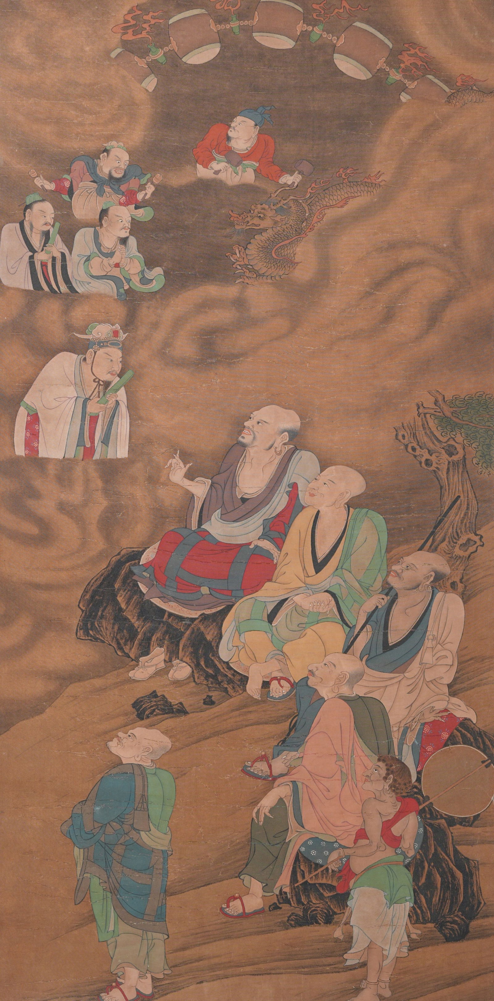 A FIGURE PAINTING ON SILK, ARTIST UNKNOWN.: Figure painting on silk, artist unknown.