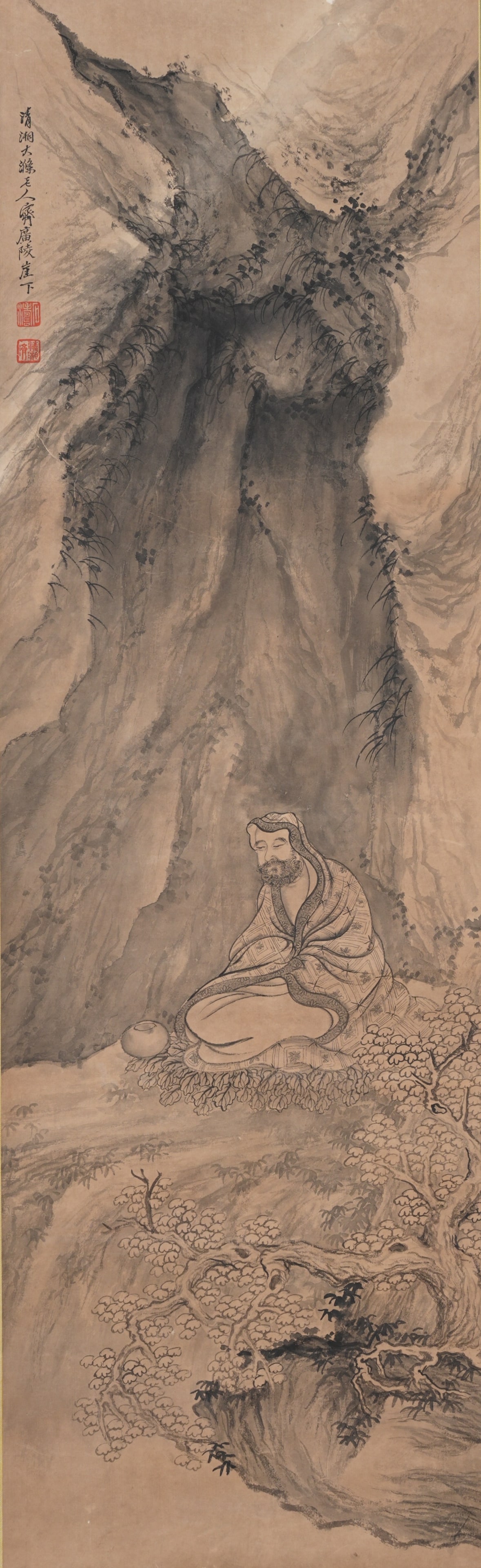 A FIGURE PAINTING ON PAPER BY SHITAO.石濤: Figure Painting on Paper by Shitao.石濤