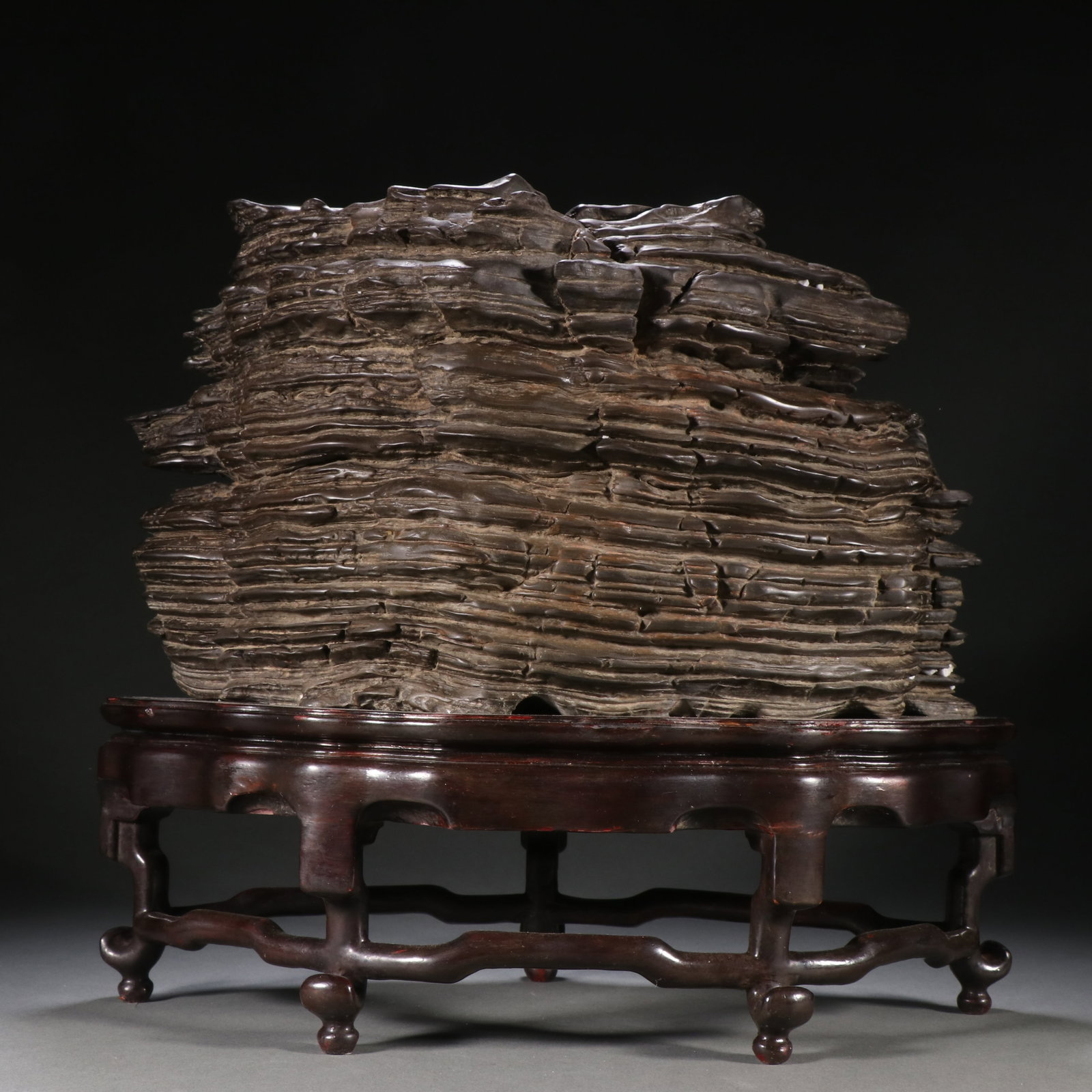 A LINGBI STONE MOUNTAIN ORNAMENT: Lingbi Stone Mountain Ornament