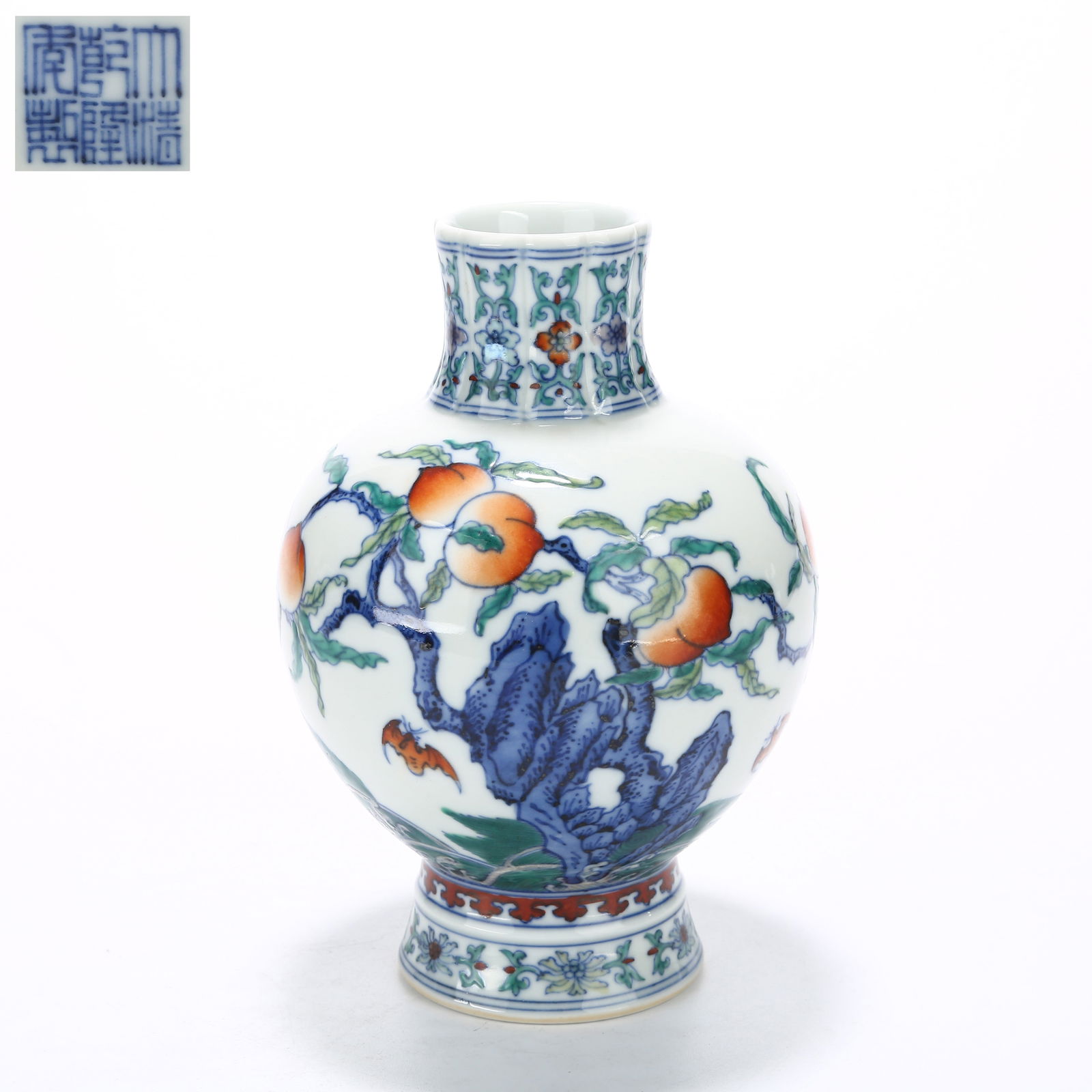 A DOUCAI VASE WITH "DOUBLE BLESSINGS OF FORTUNE AND LONGEVITY" (1 of 9)